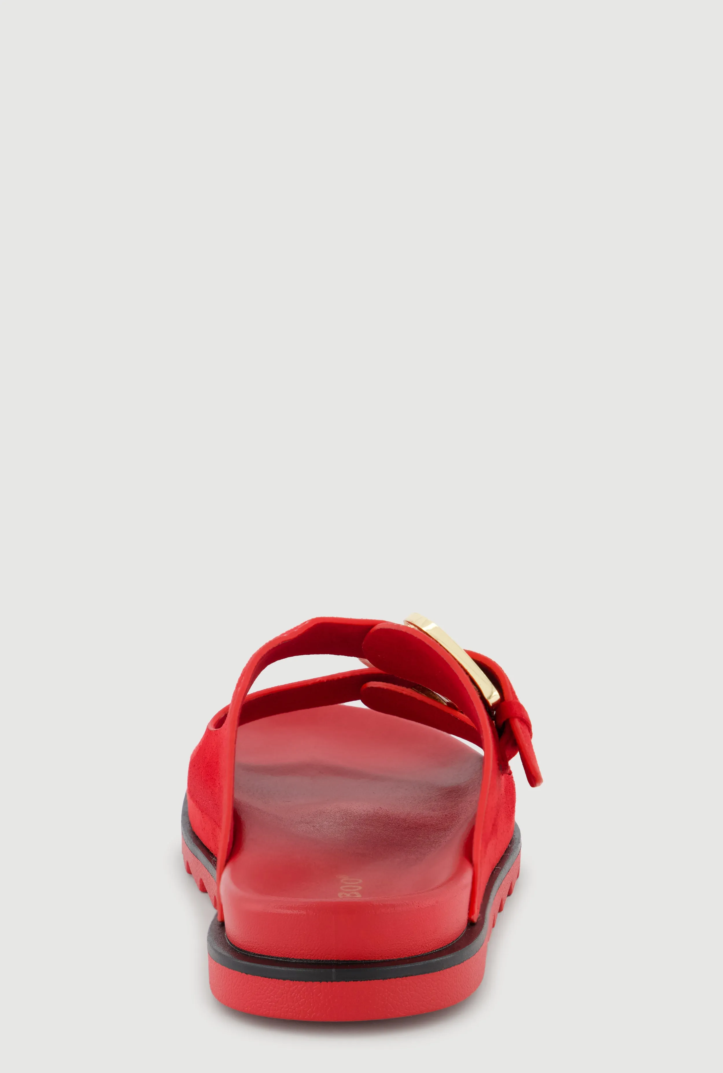 Faux Suede Double Metallic Buckle Slide Sandals sold by Rainbow product image thumbnail 3