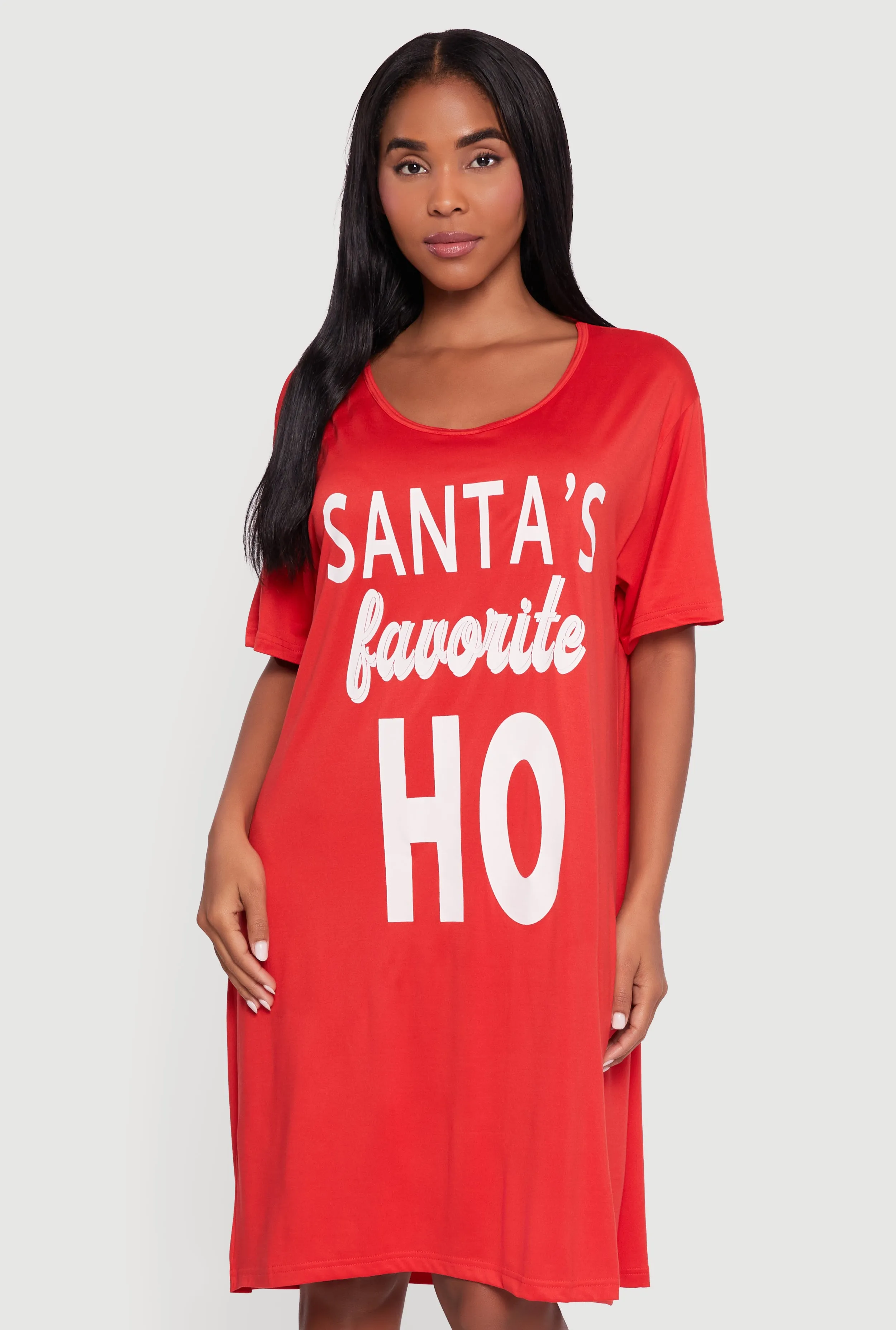 Plus Size Santa Graphic Sleepshirt sold by Rainbow product image thumbnail 5