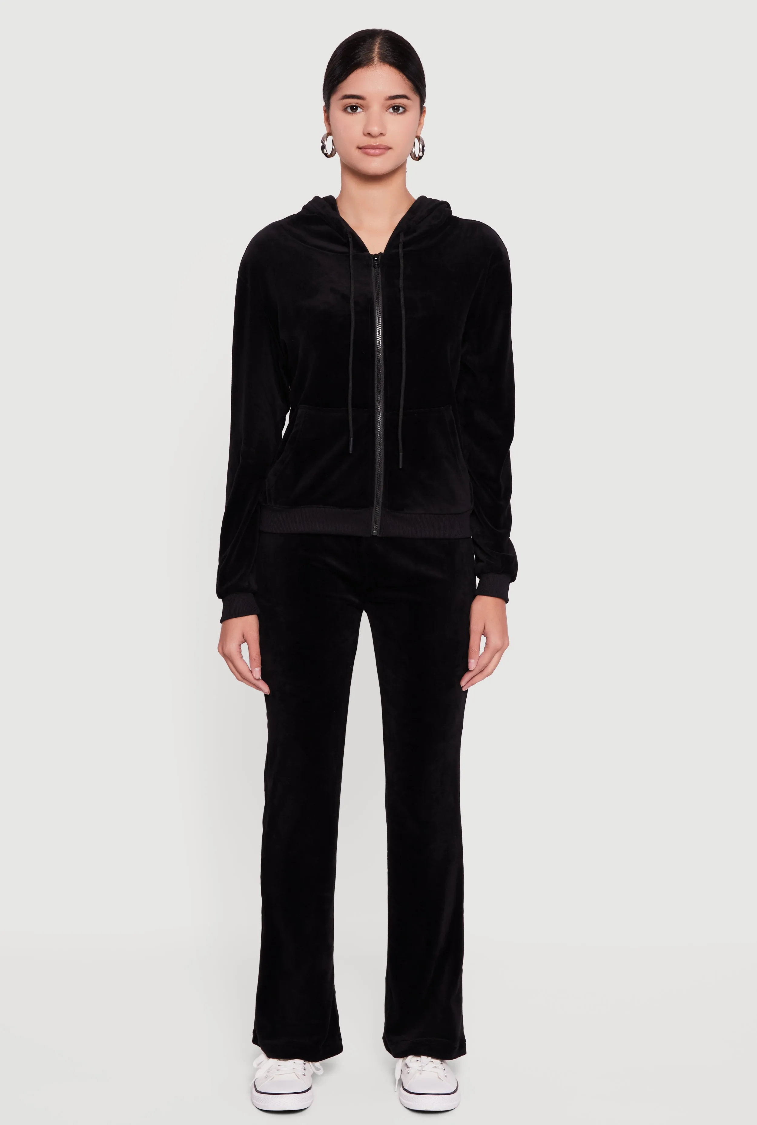 Classic Zip Front Velour Hoodie sold by Rainbow product image thumbnail 3