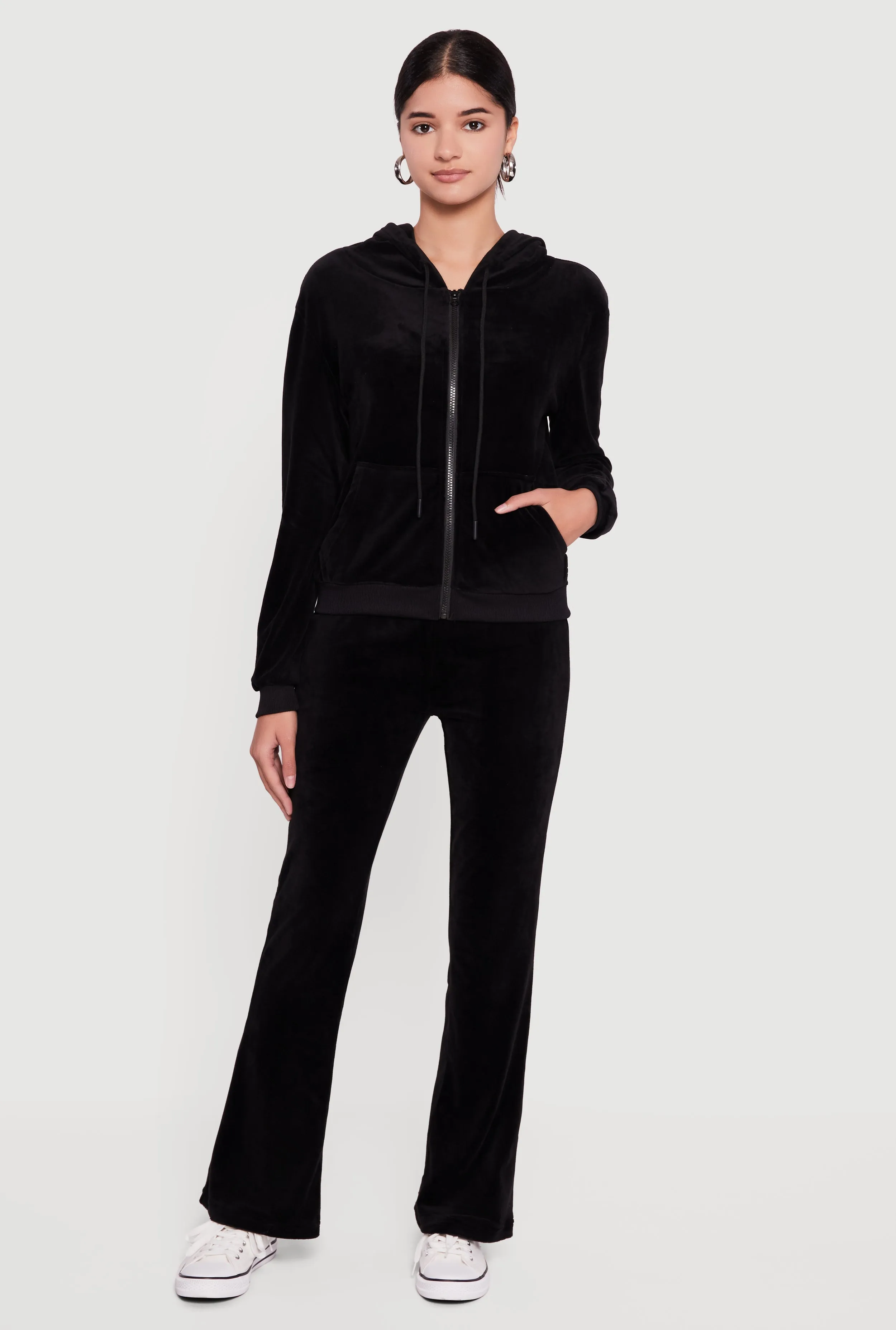 Classic Zip Front Velour Hoodie sold by Rainbow product image thumbnail 2