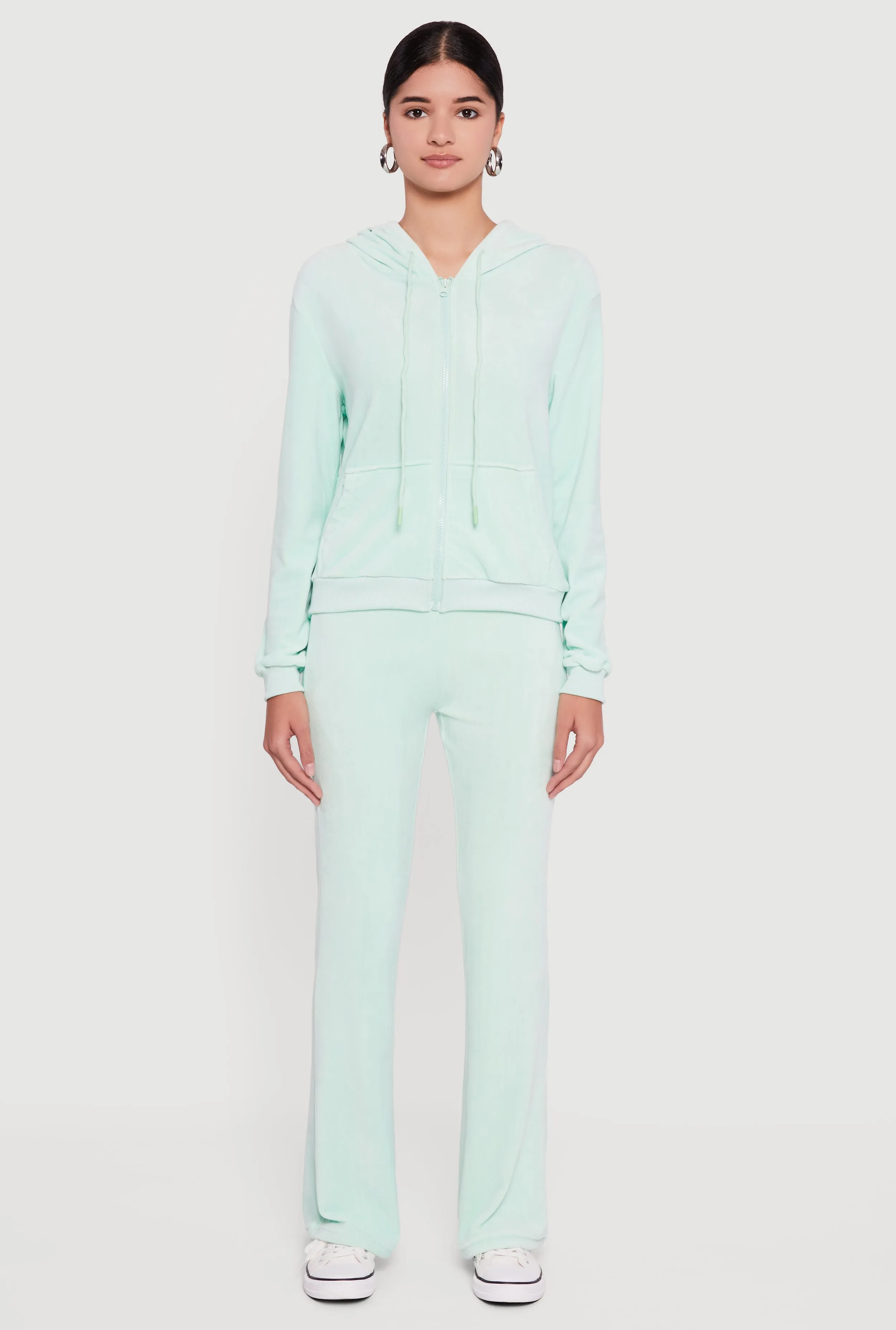 Classic Zip Front Velour Hoodie sold by Rainbow product image thumbnail 3