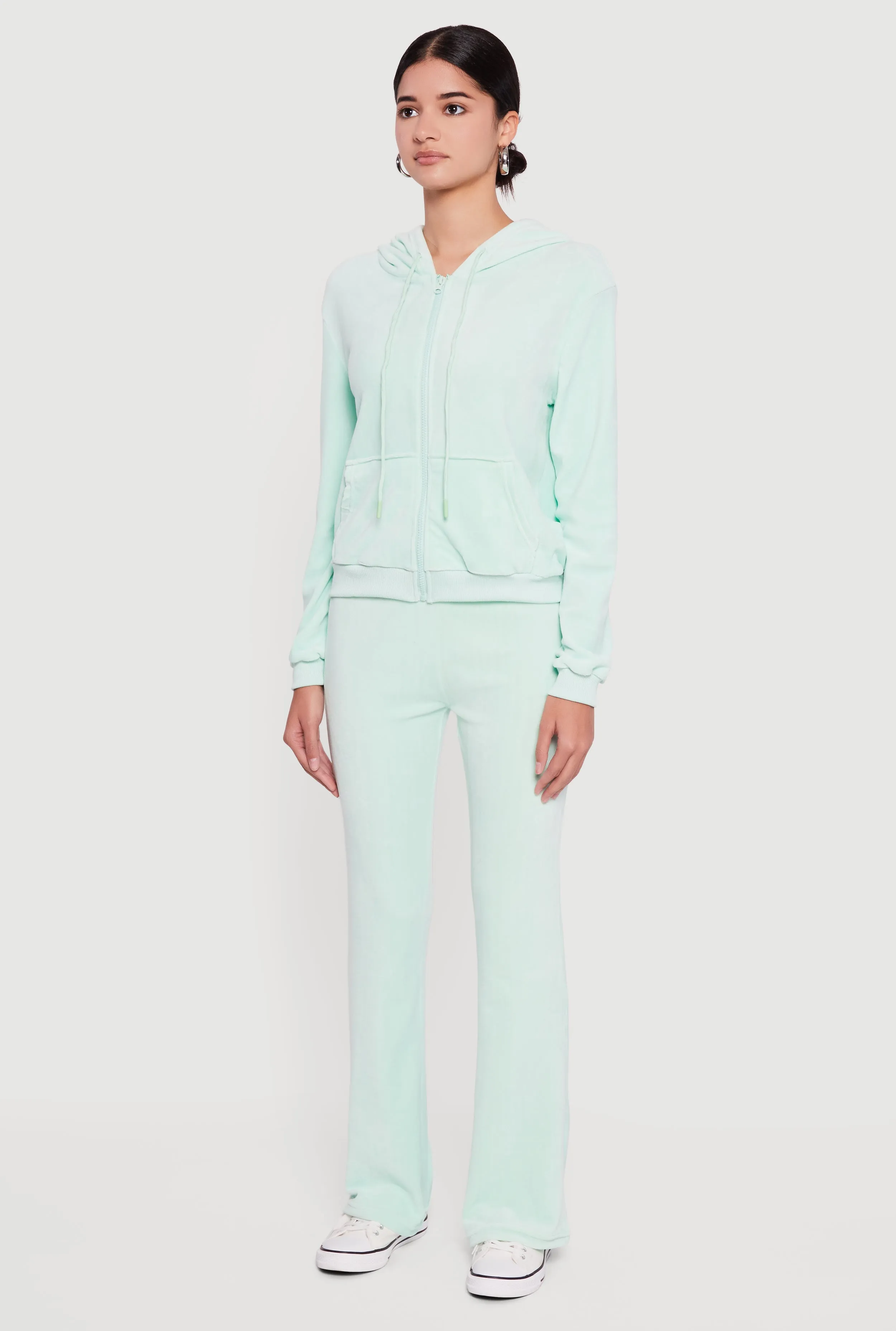 Classic Zip Front Velour Hoodie sold by Rainbow product image thumbnail 5