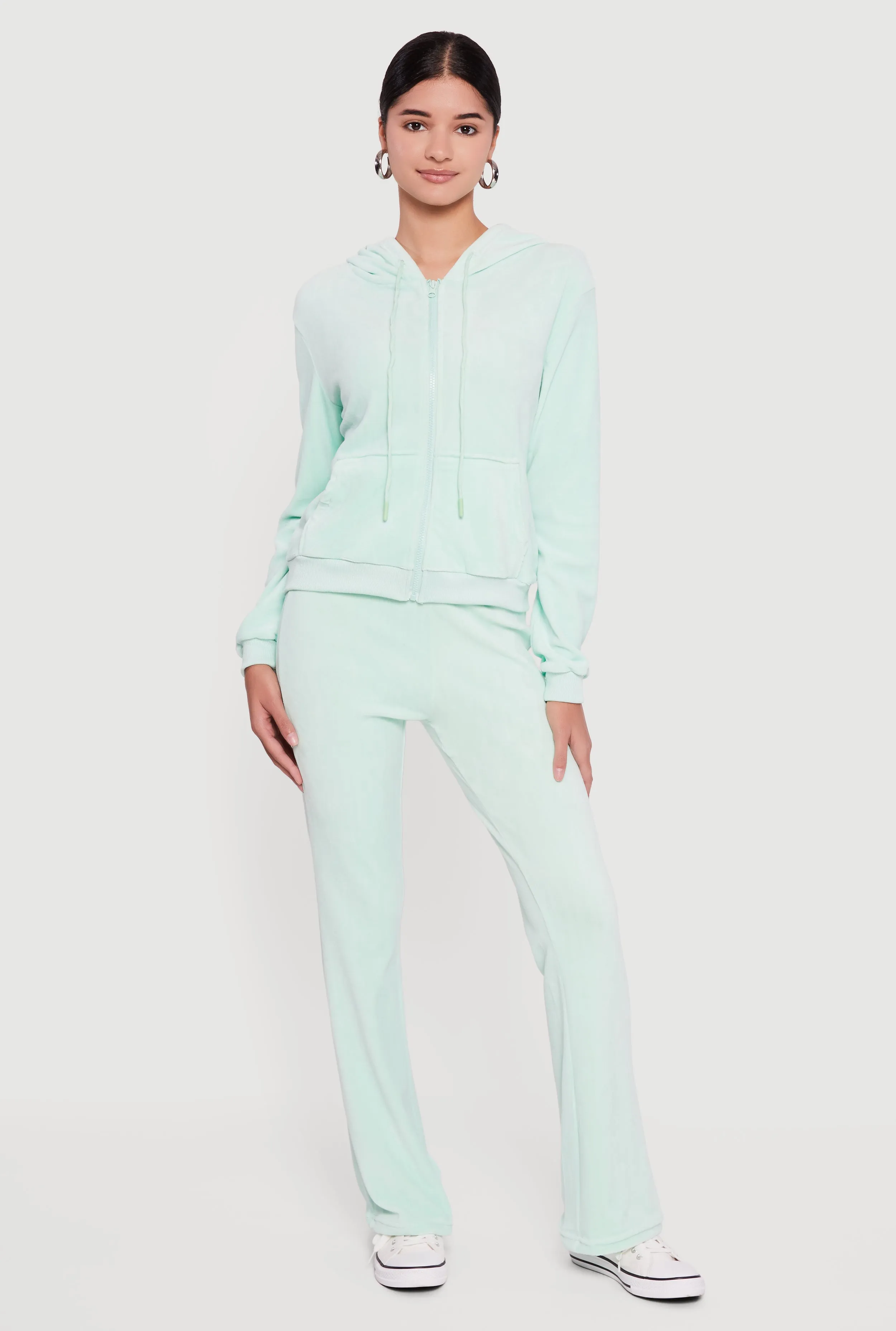 Classic Zip Front Velour Hoodie sold by Rainbow product image thumbnail 2