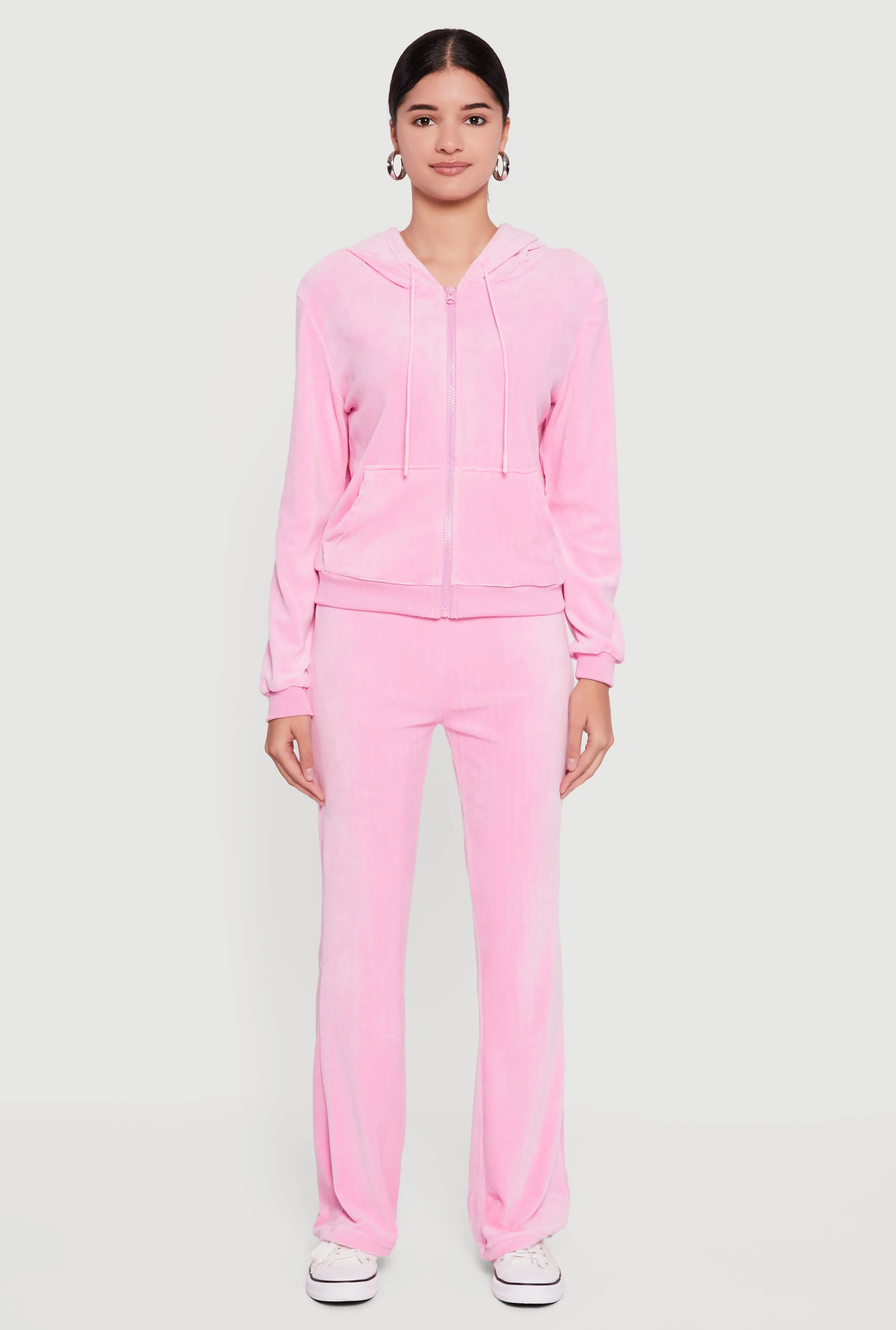 Classic Zip Front Velour Hoodie sold by Rainbow product image thumbnail 3