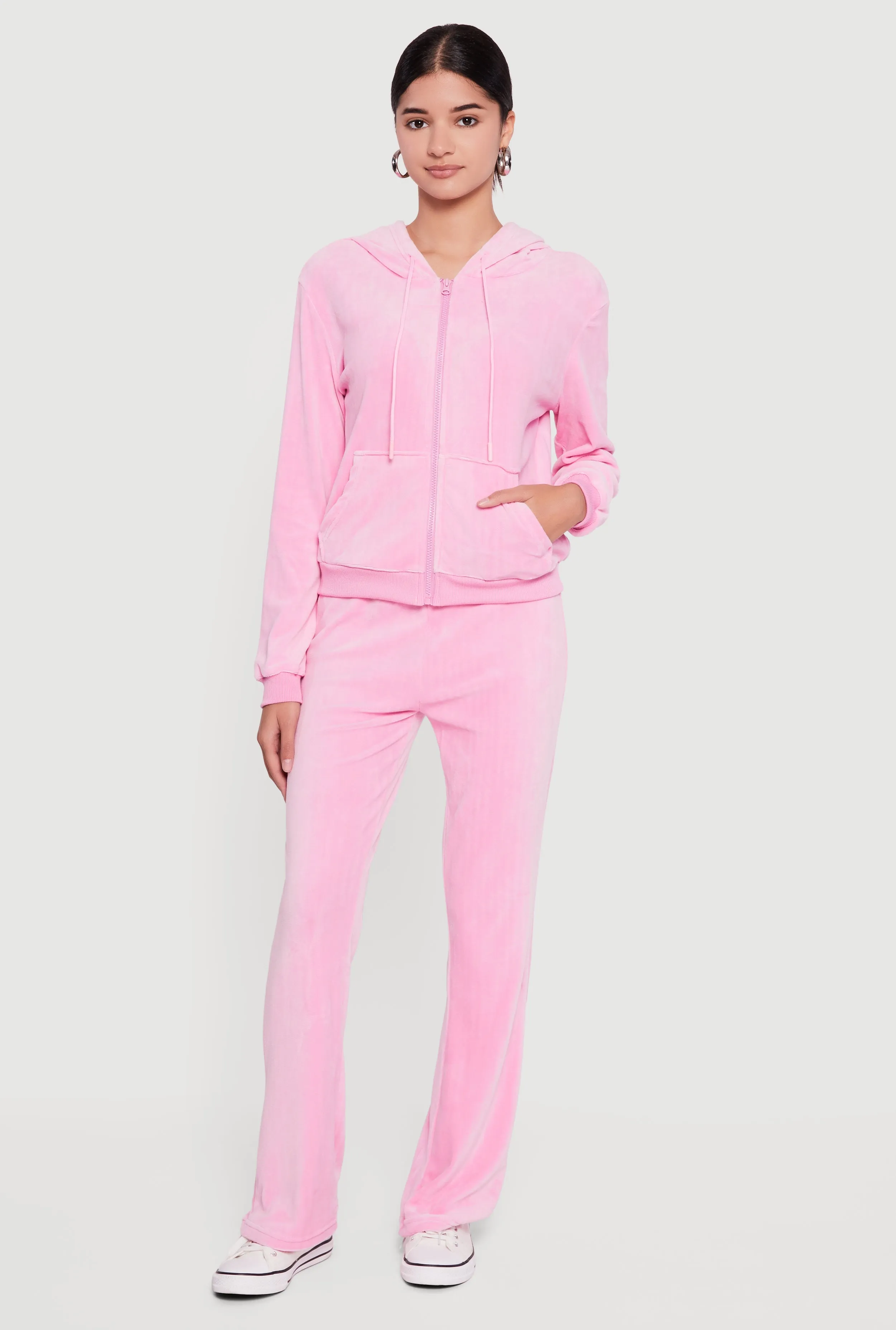 Classic Zip Front Velour Hoodie sold by Rainbow product image thumbnail 2