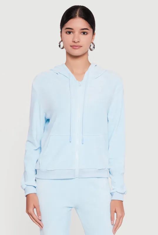 Classic Zip Front Velour Hoodie sold by Rainbow