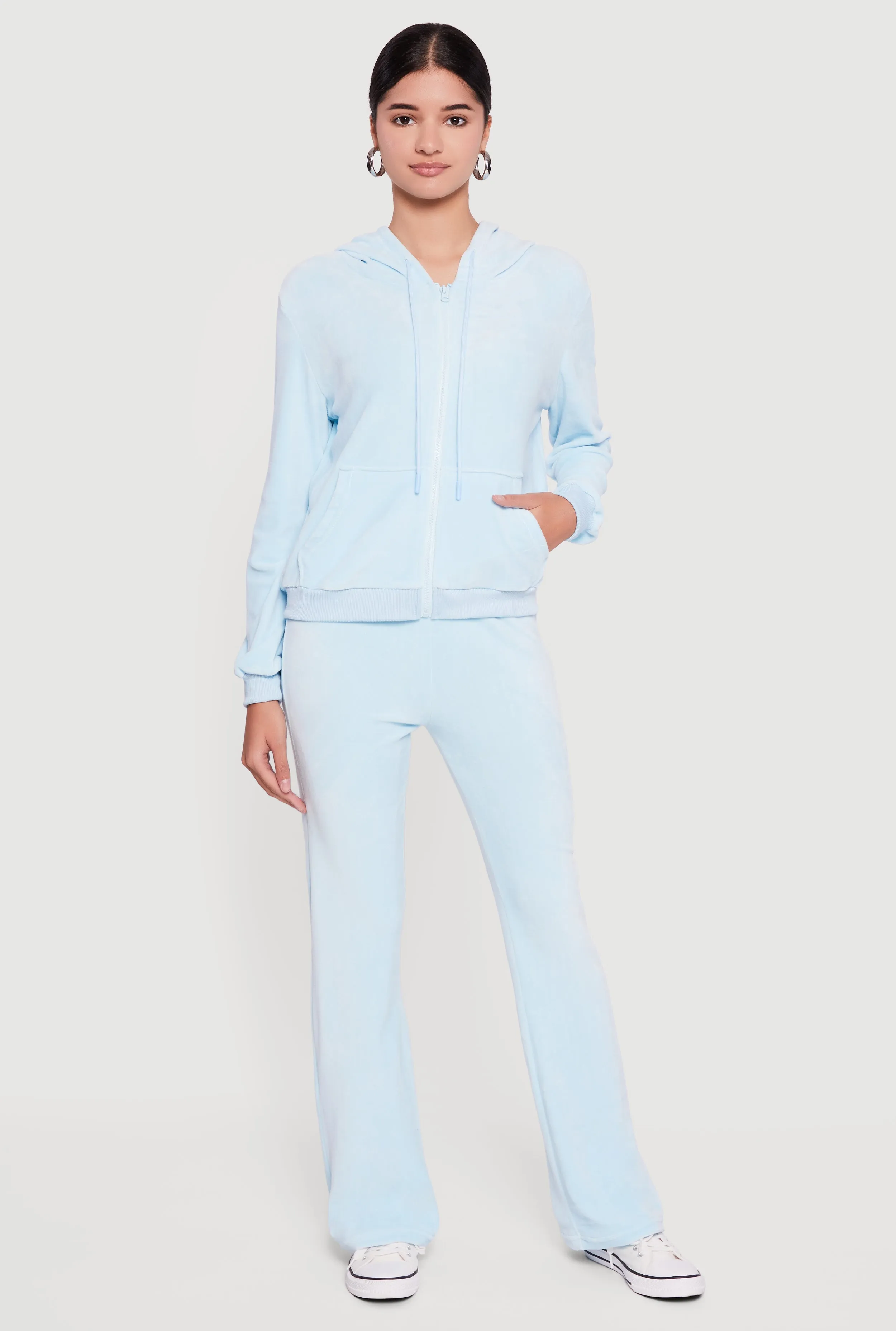Classic Zip Front Velour Hoodie sold by Rainbow product image thumbnail 2