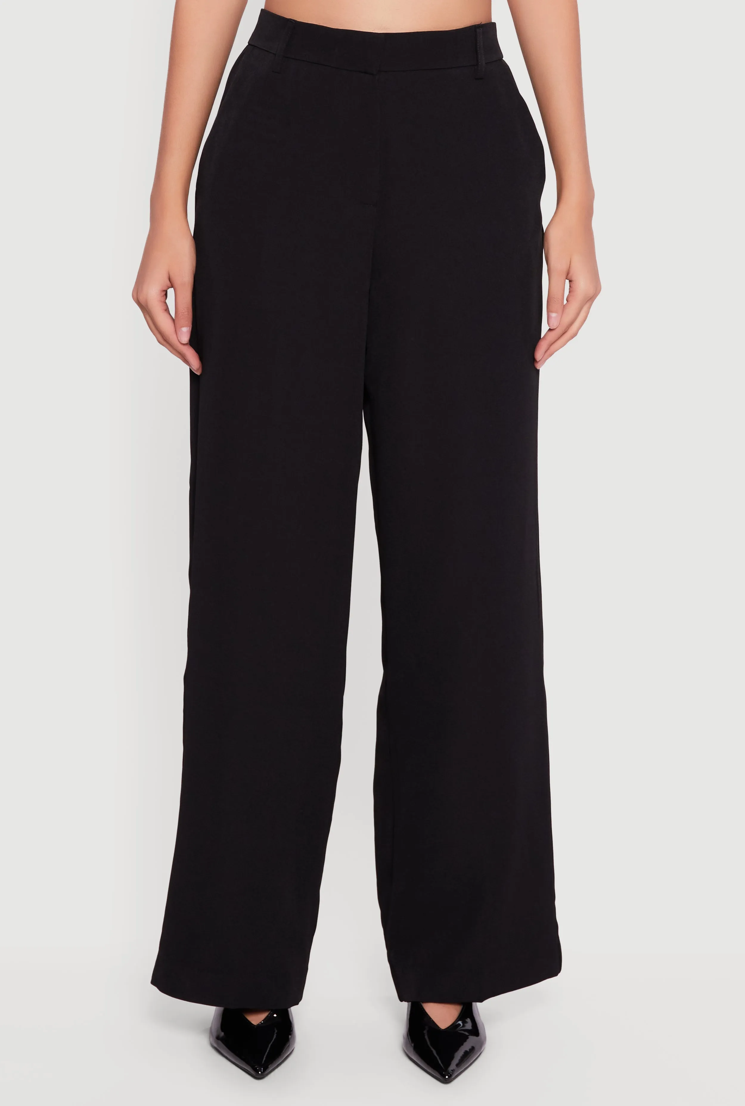 Crepe Knit High Waisted Wide Leg Dress Pants sold by Rainbow product image thumbnail 5