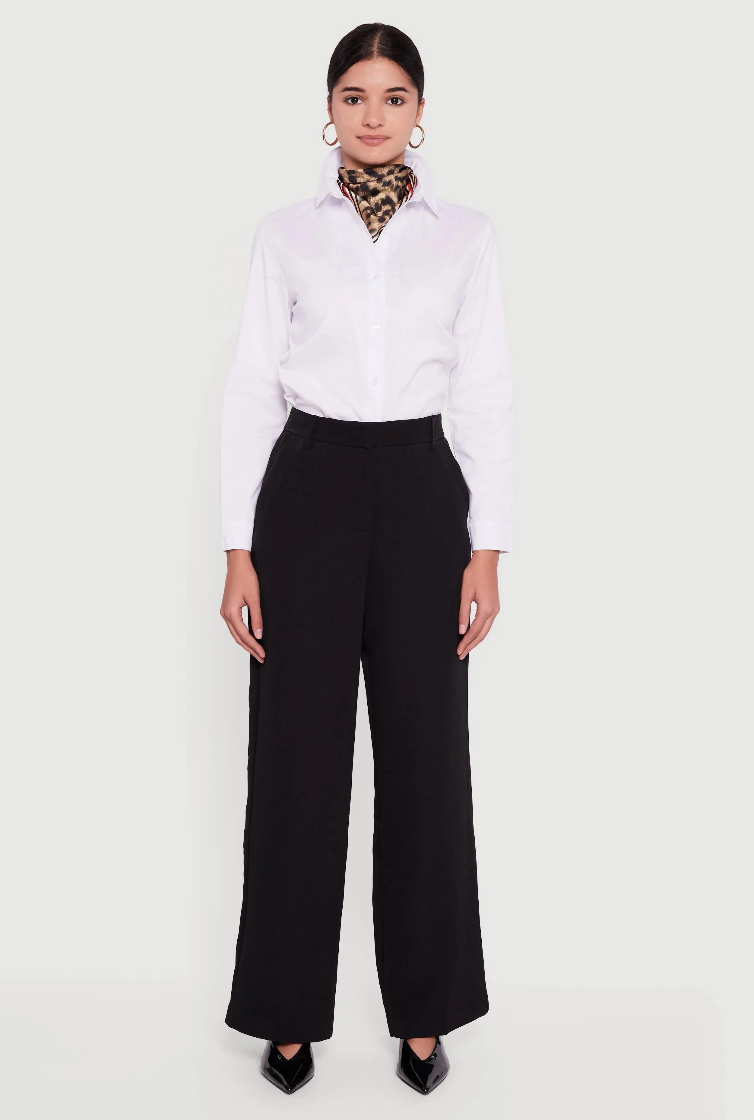 Crepe Knit High Waisted Wide Leg Dress Pants sold by Rainbow product image thumbnail 2