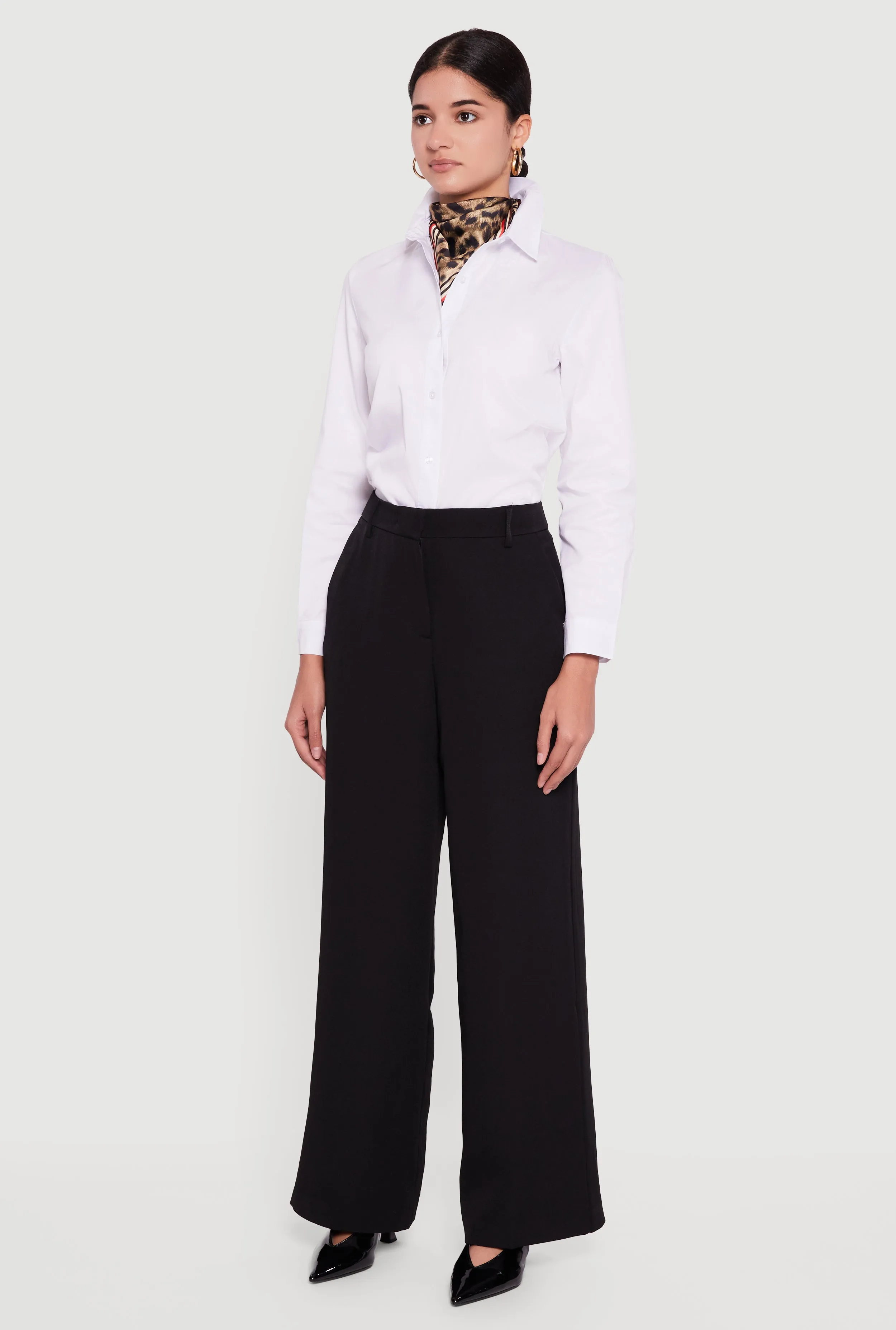 Crepe Knit High Waisted Wide Leg Dress Pants sold by Rainbow product image thumbnail 3