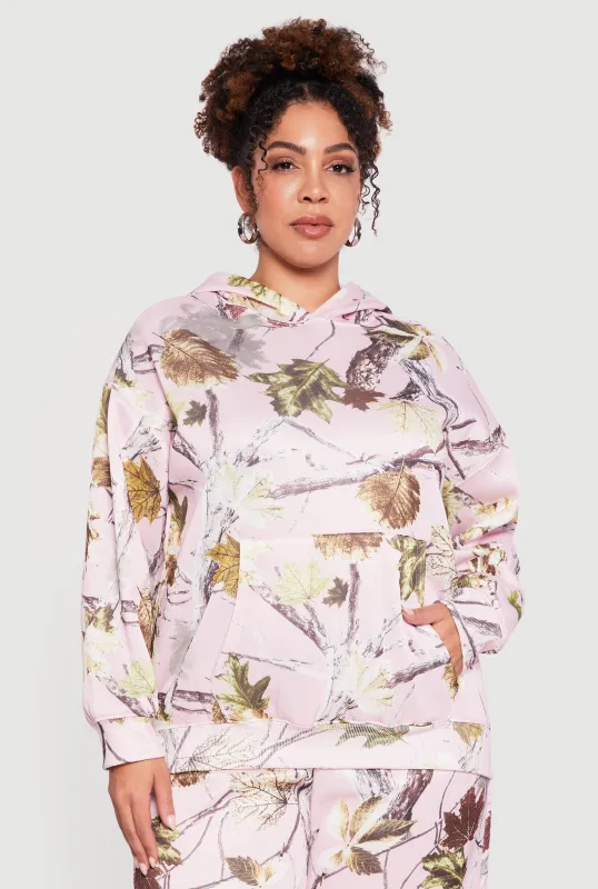 Plus Size Almost Famous Hunter Camouflage Pullover Hoodie sold by Rainbow