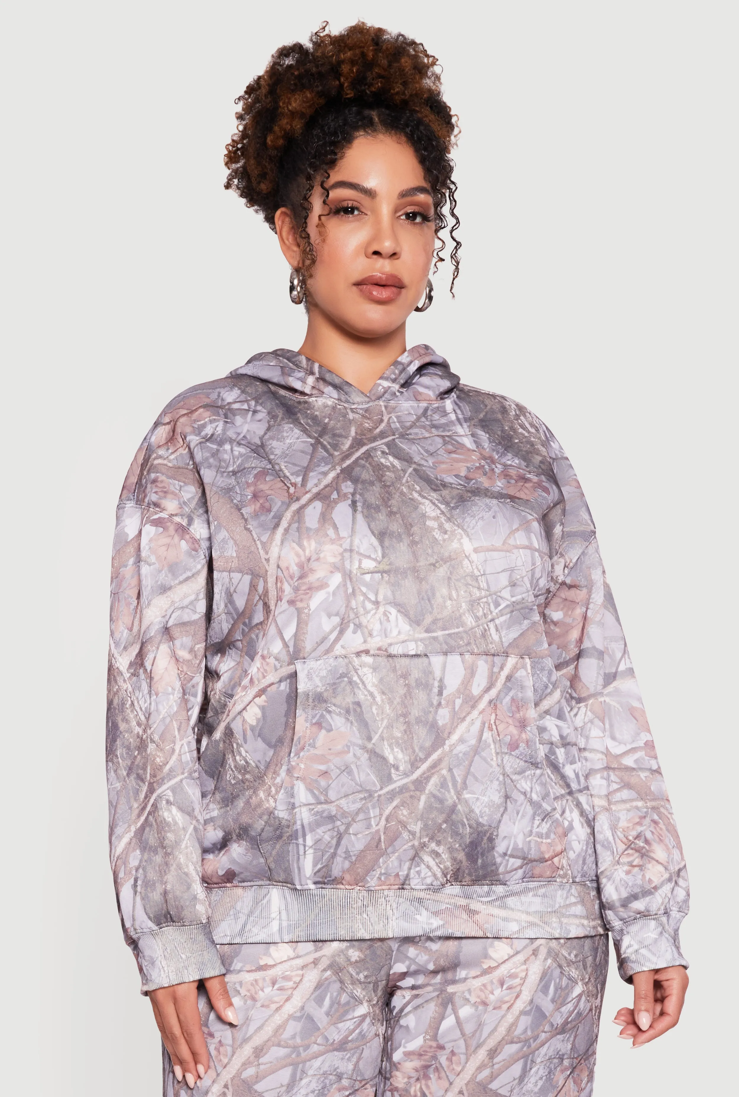 Plus Size Almost Famous Hunter Camouflage Pullover Hoodie sold by Rainbow