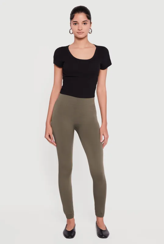 High Waisted Fleece Lined Leggings sold by Rainbow