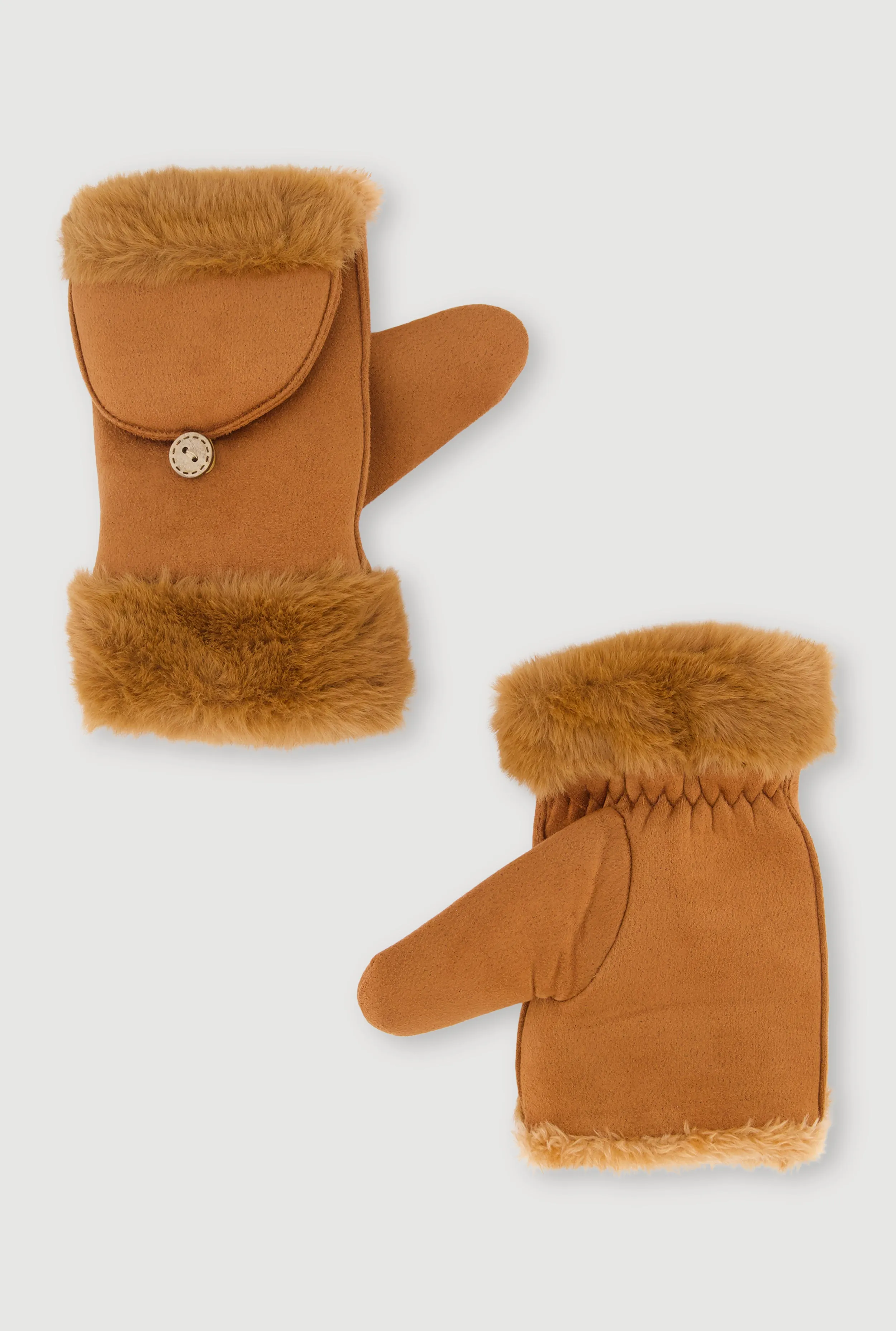 Faux Fur Trim Fold Over Mittens sold by Rainbow product image thumbnail 2