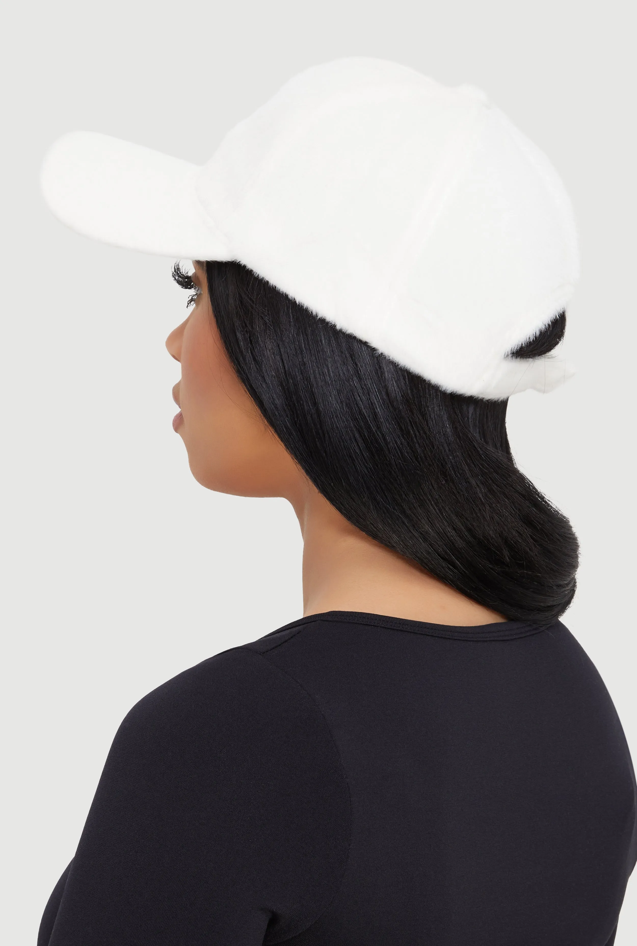 Solid Faux Fur Baseball Cap sold by Rainbow product image thumbnail 3