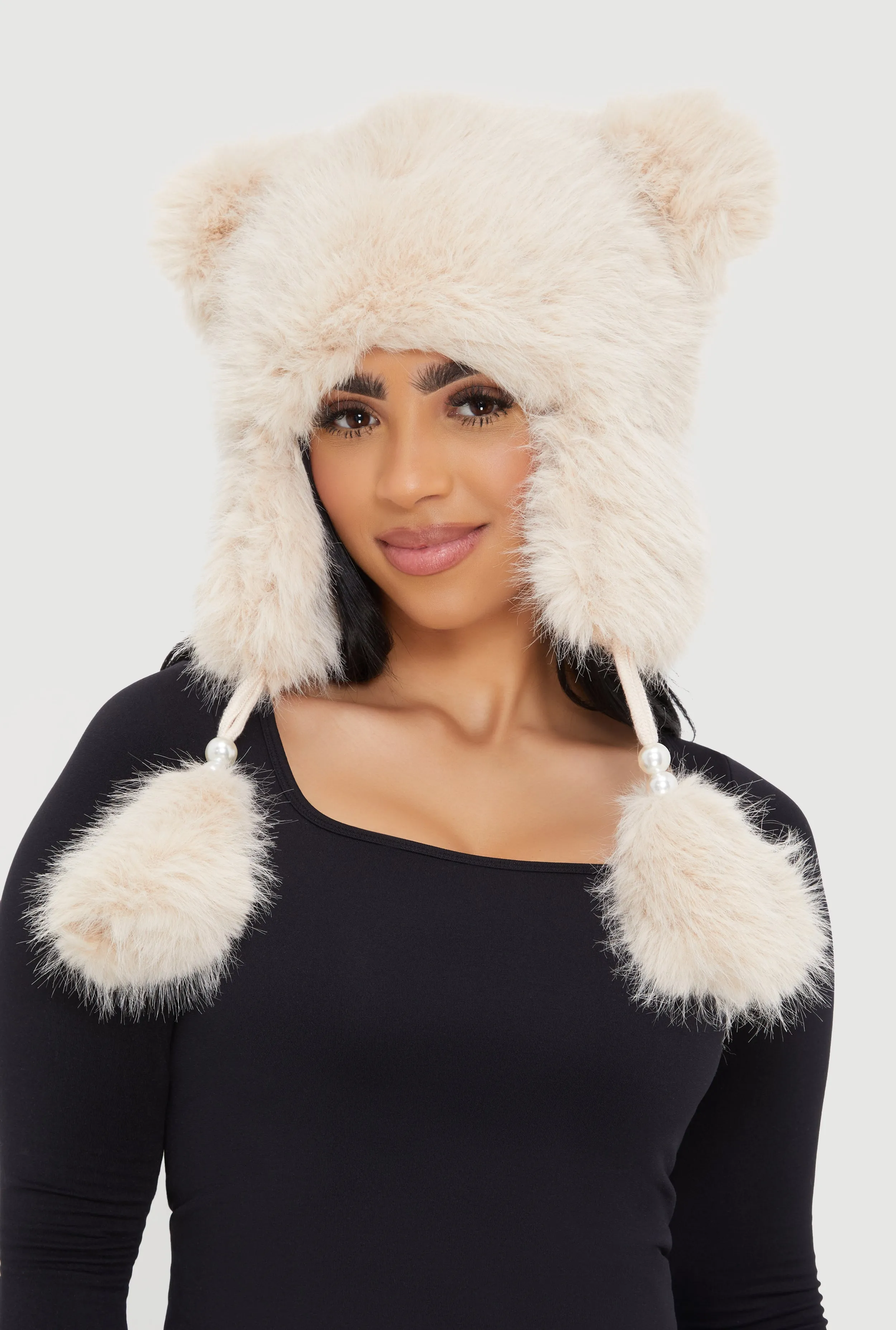 Faux Fur Bear Ears Trapper Hat sold by Rainbow product image thumbnail 2
