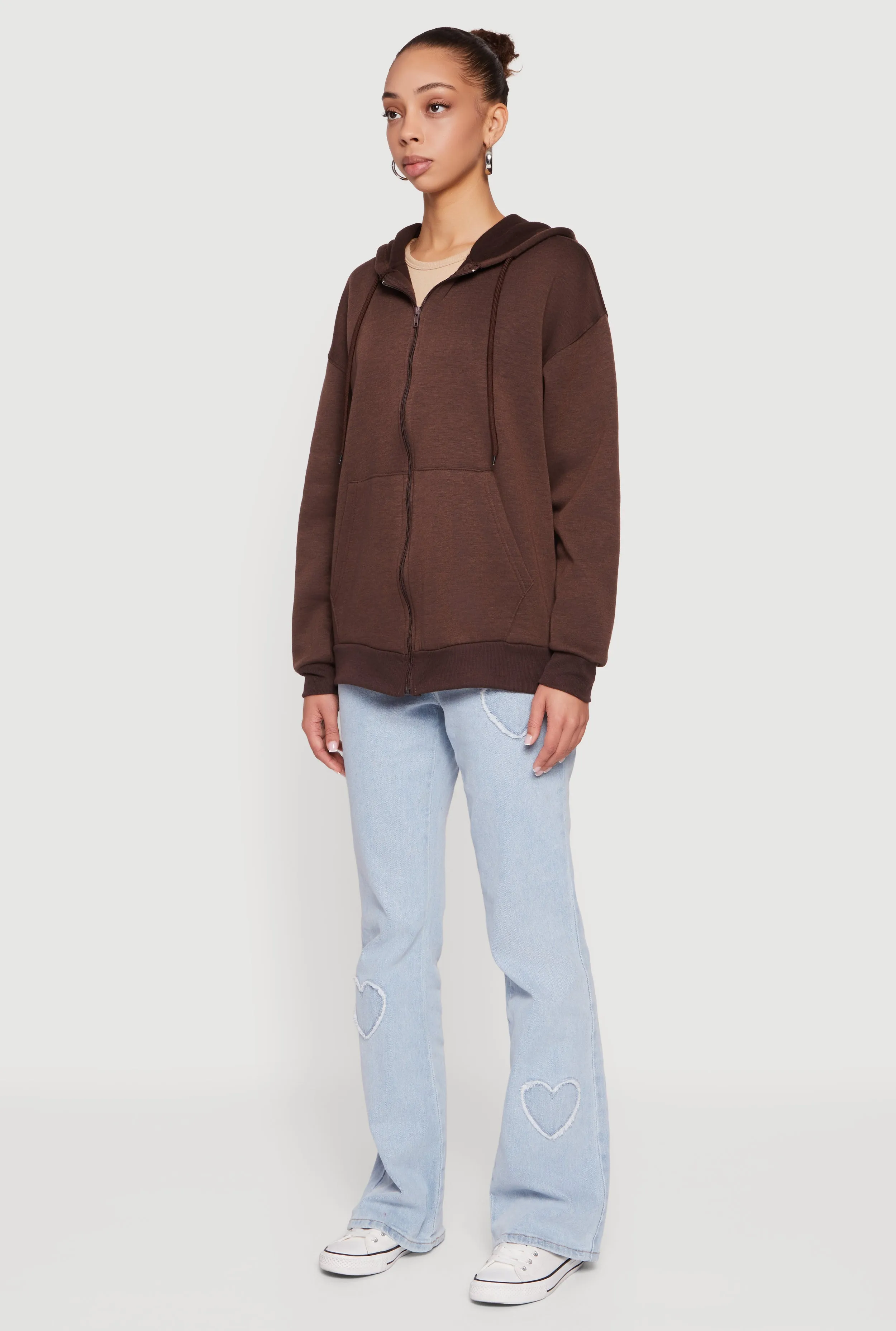 Fleece Lined Hooded Zip Front Sweatshirt sold by Rainbow product image thumbnail 5