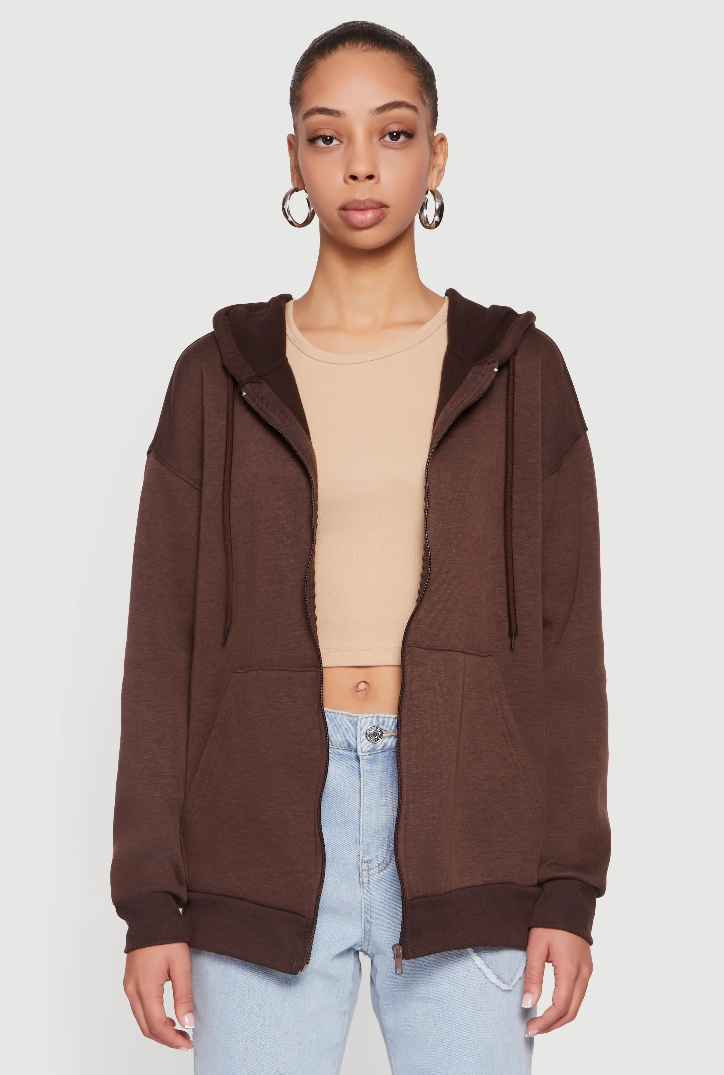 Fleece Lined Hooded Zip Front Sweatshirt sold by Rainbow product image thumbnail 2