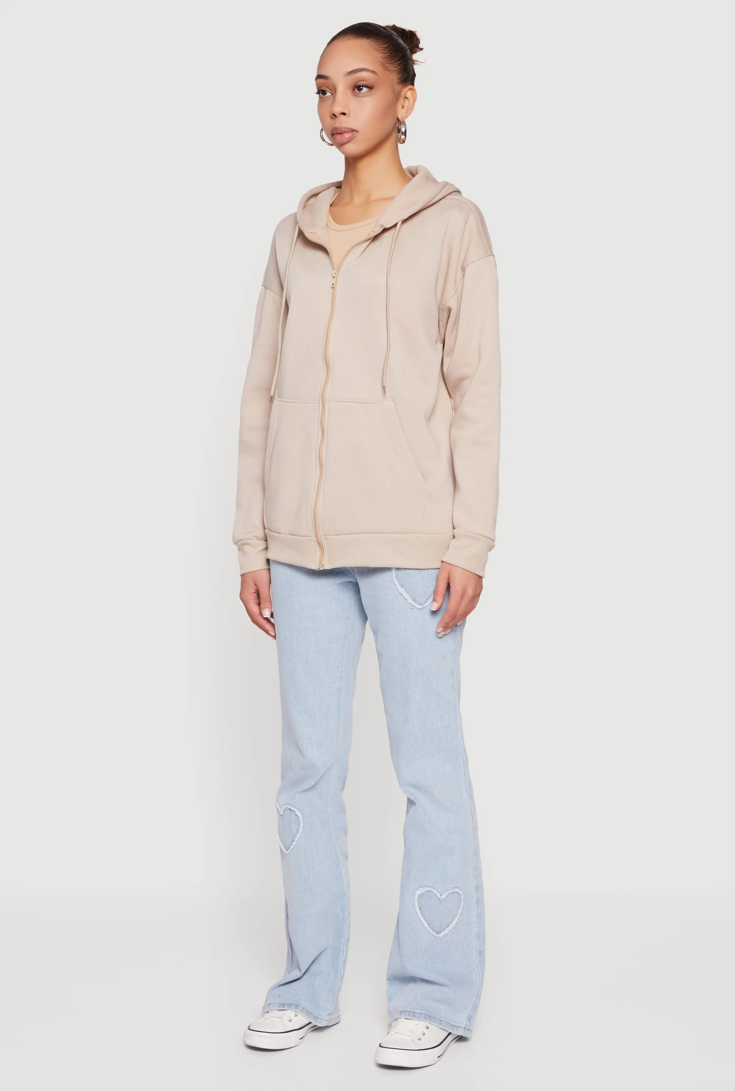 Fleece Lined Hooded Zip Front Sweatshirt sold by Rainbow product image thumbnail 5