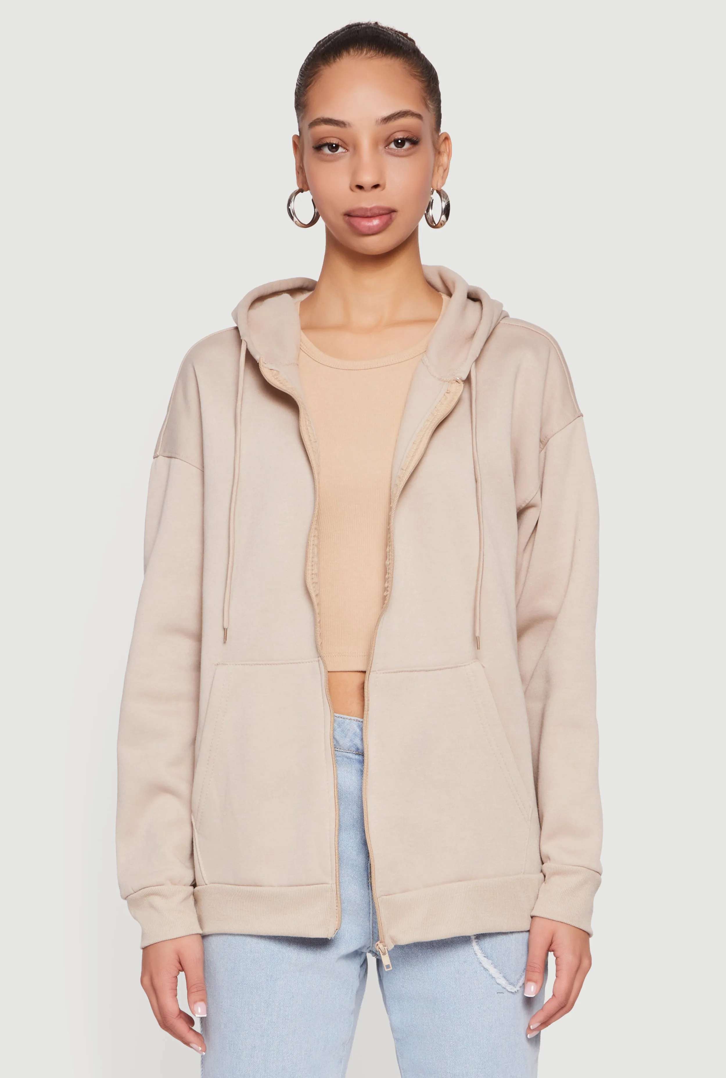 Fleece Lined Hooded Zip Front Sweatshirt sold by Rainbow product image thumbnail 2