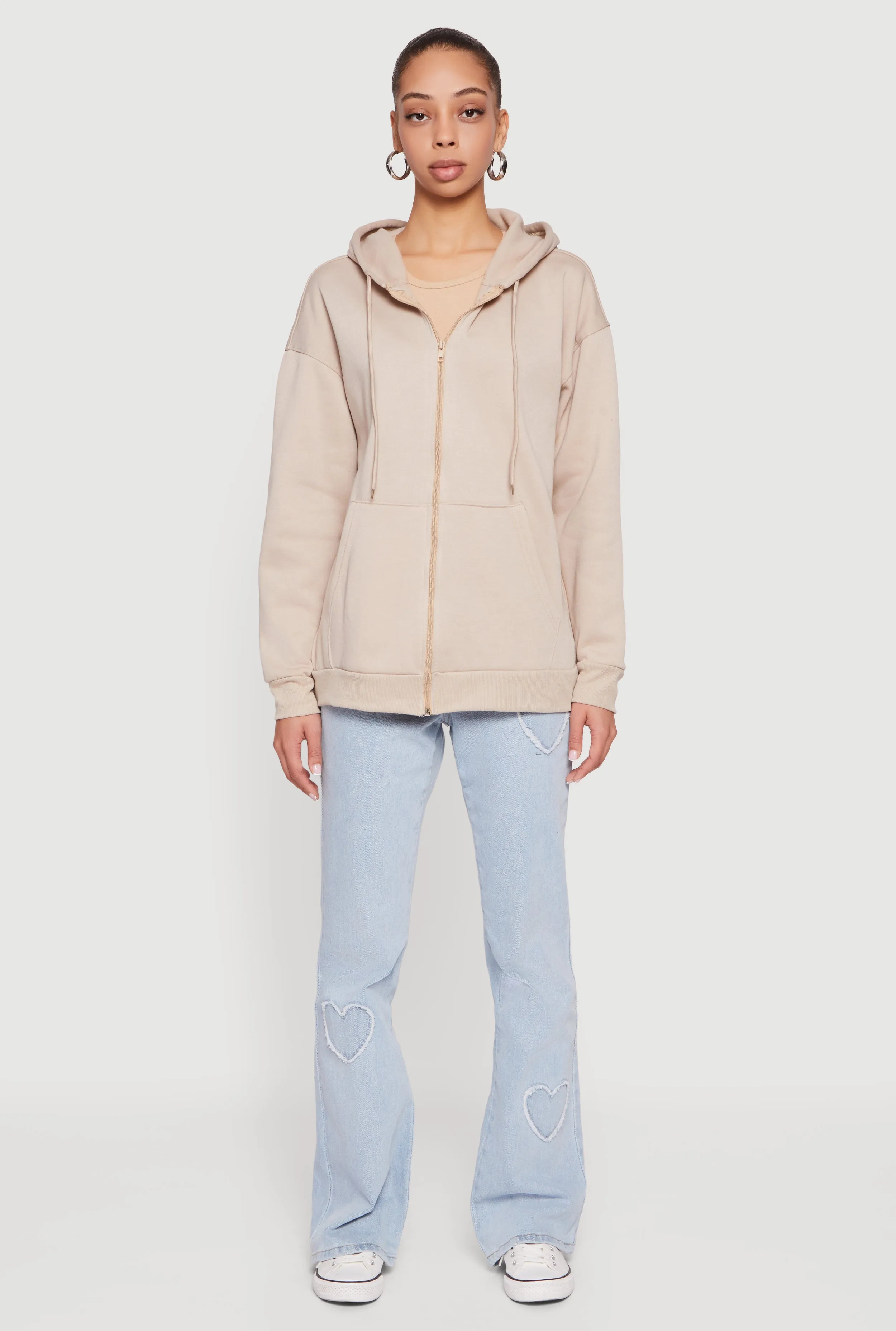 Fleece Lined Hooded Zip Front Sweatshirt sold by Rainbow product image thumbnail 3