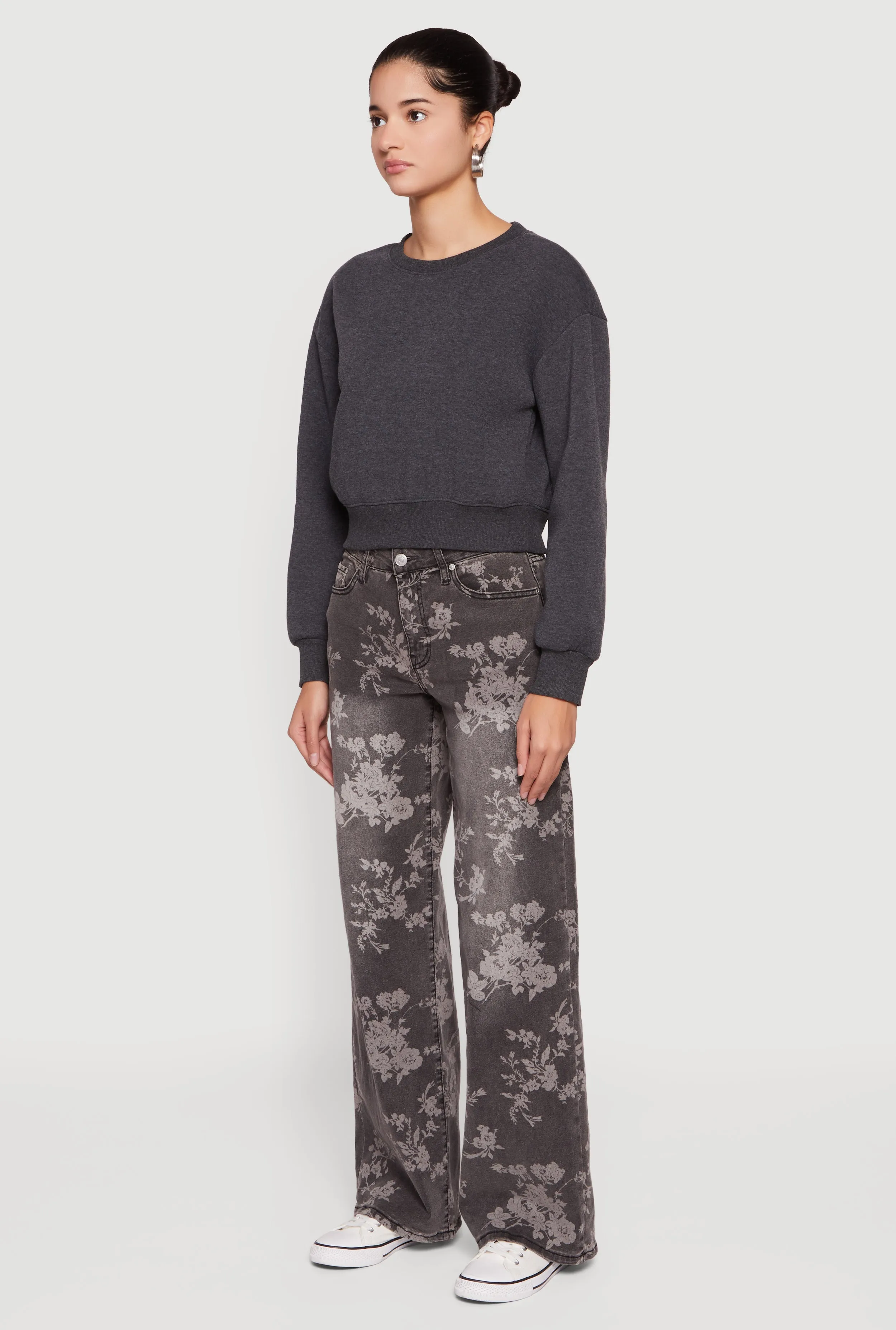 Crew Neck Cropped Pullover Sweatshirt sold by Rainbow product image thumbnail 5