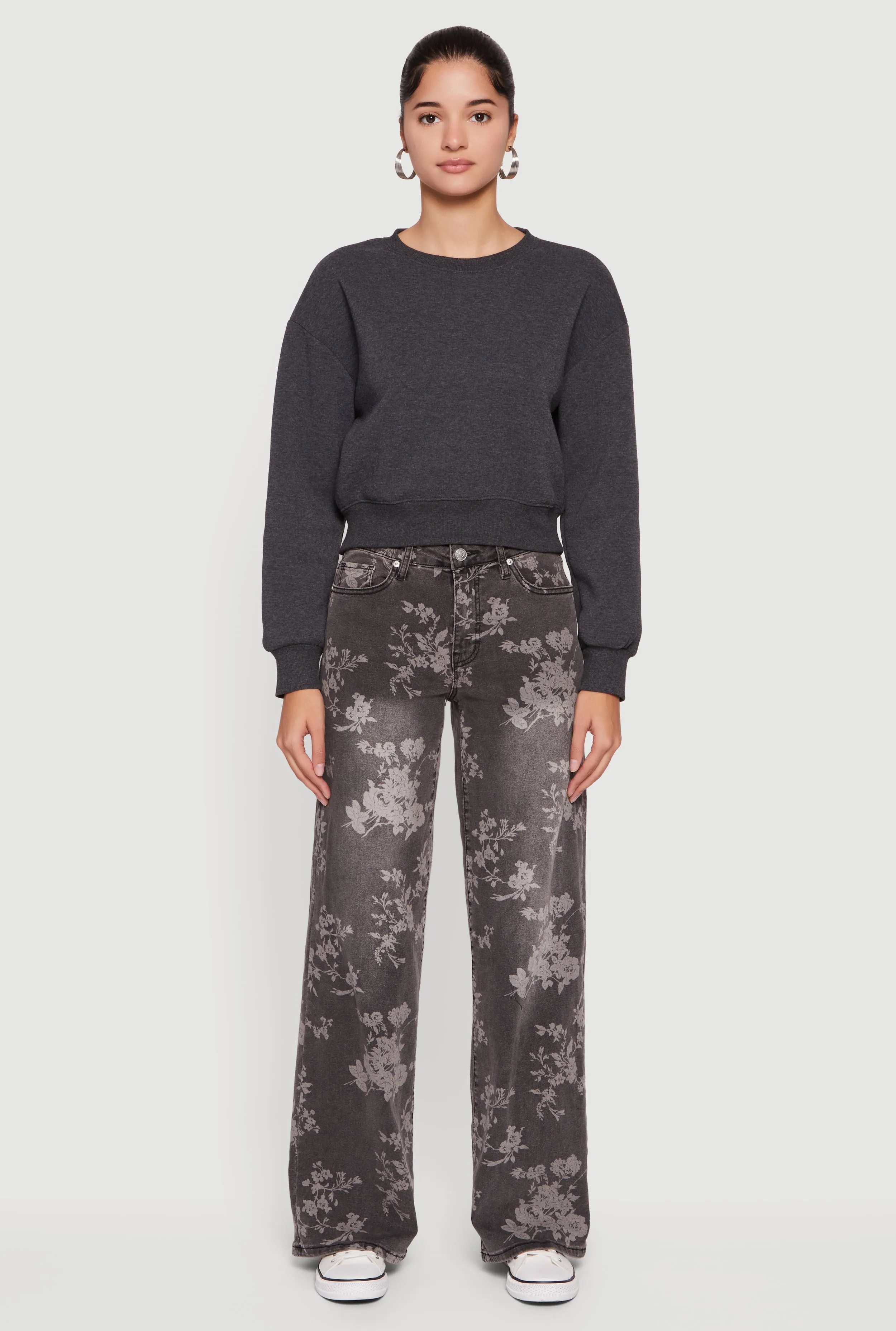 Crew Neck Cropped Pullover Sweatshirt sold by Rainbow product image thumbnail 3