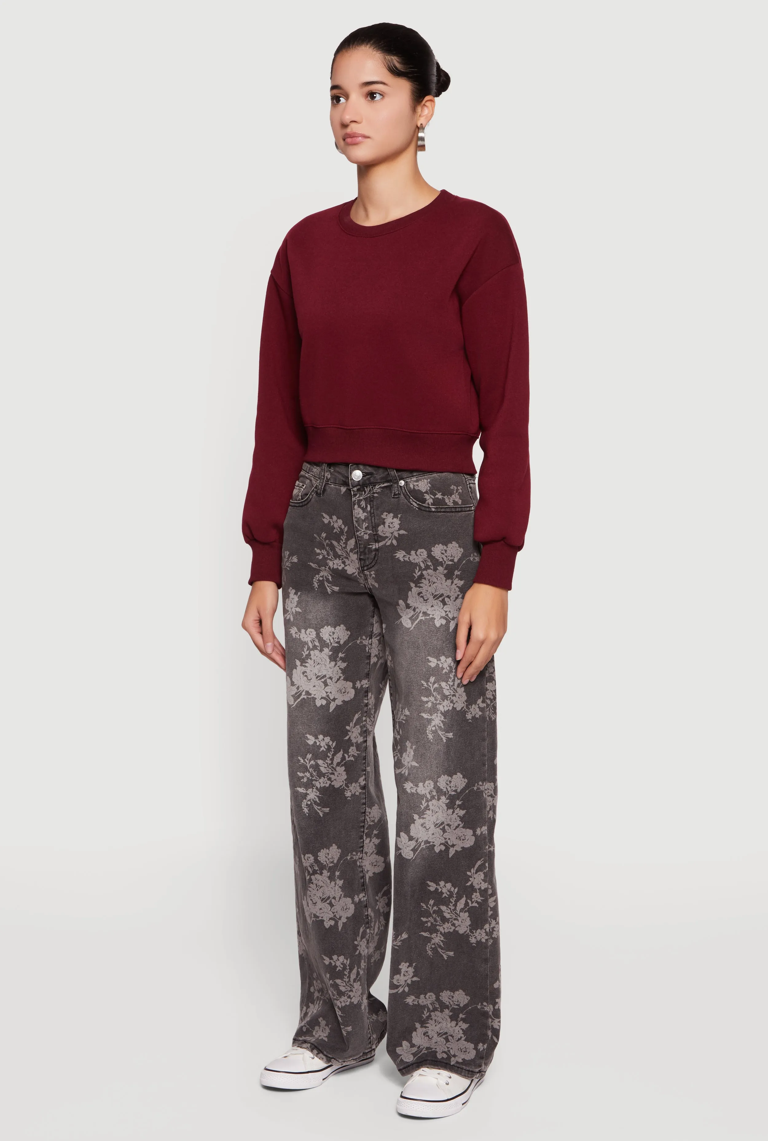 Crew Neck Cropped Pullover Sweatshirt sold by Rainbow product image thumbnail 5