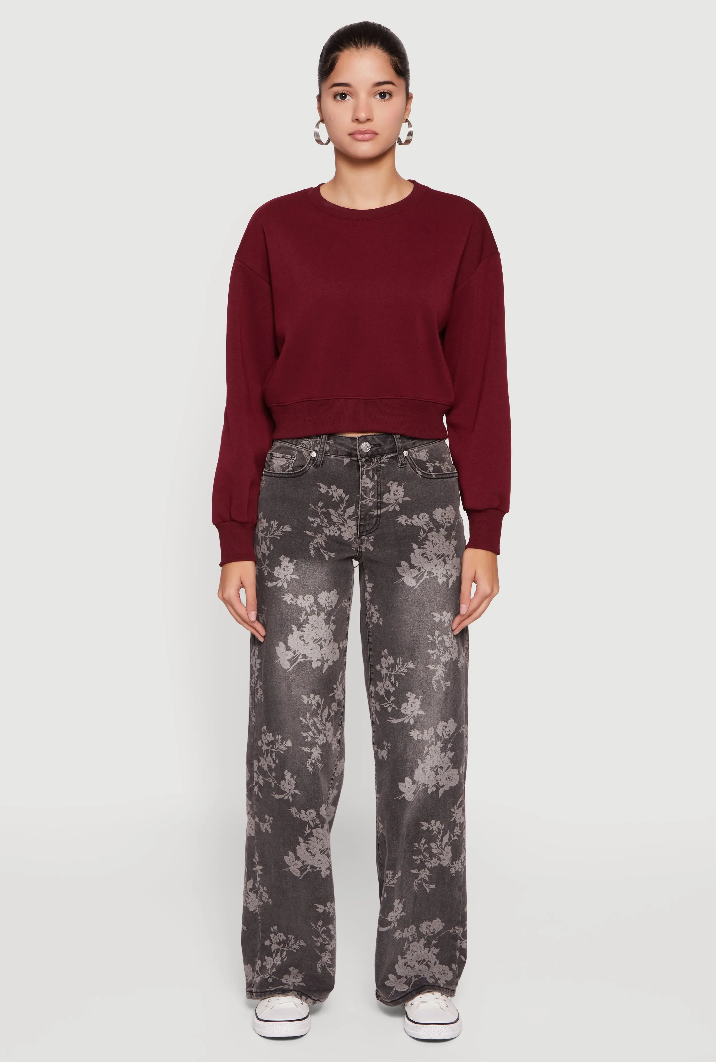 Crew Neck Cropped Pullover Sweatshirt sold by Rainbow product image thumbnail 3