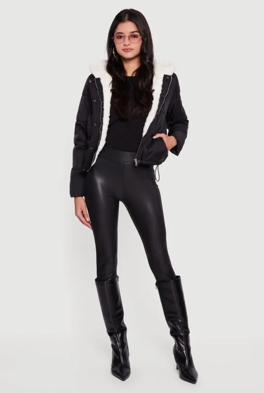 Faux Fur Lined Hooded Puffer Jacket sold by Rainbow