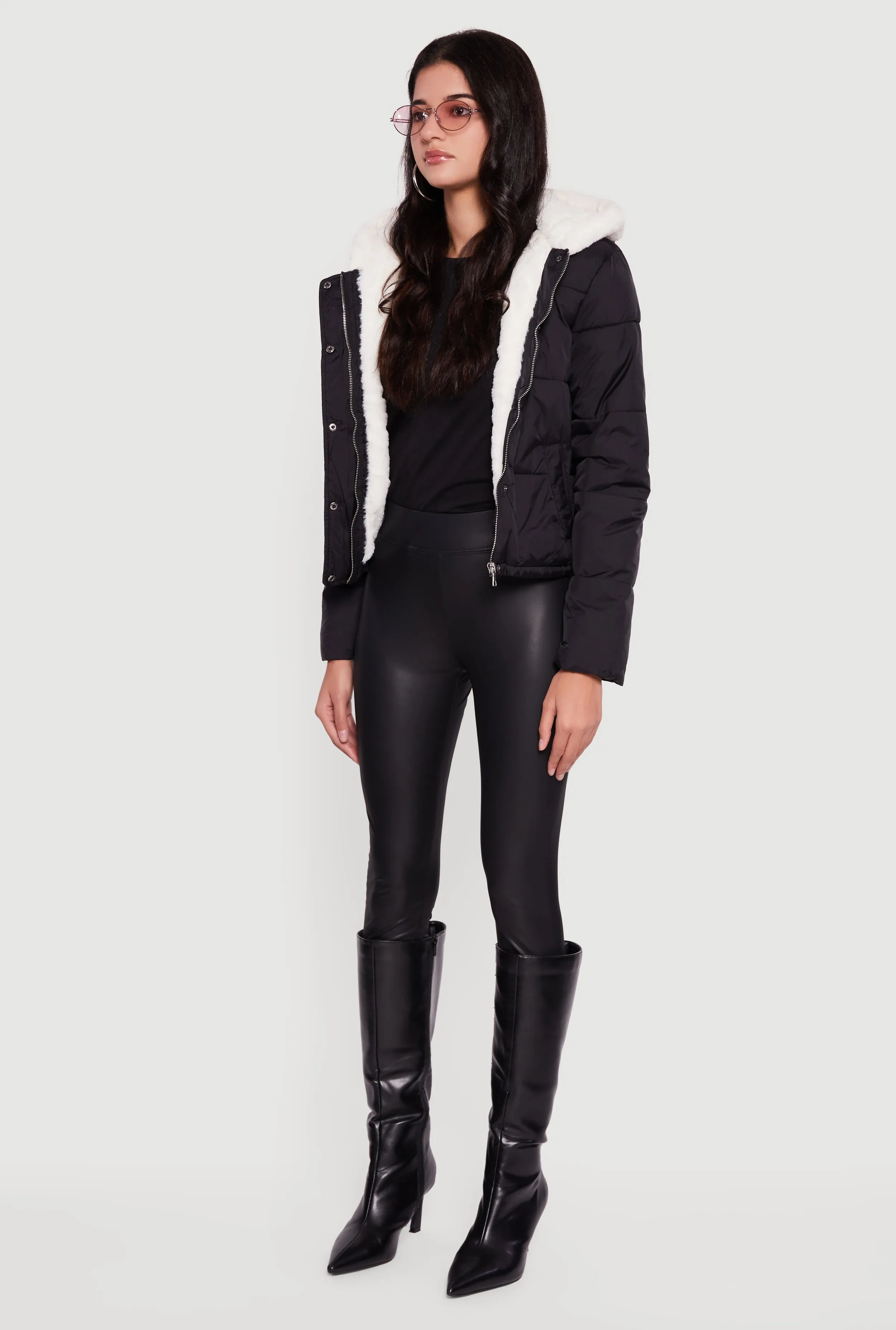 Faux Fur Lined Hooded Puffer Jacket sold by Rainbow product image thumbnail 5