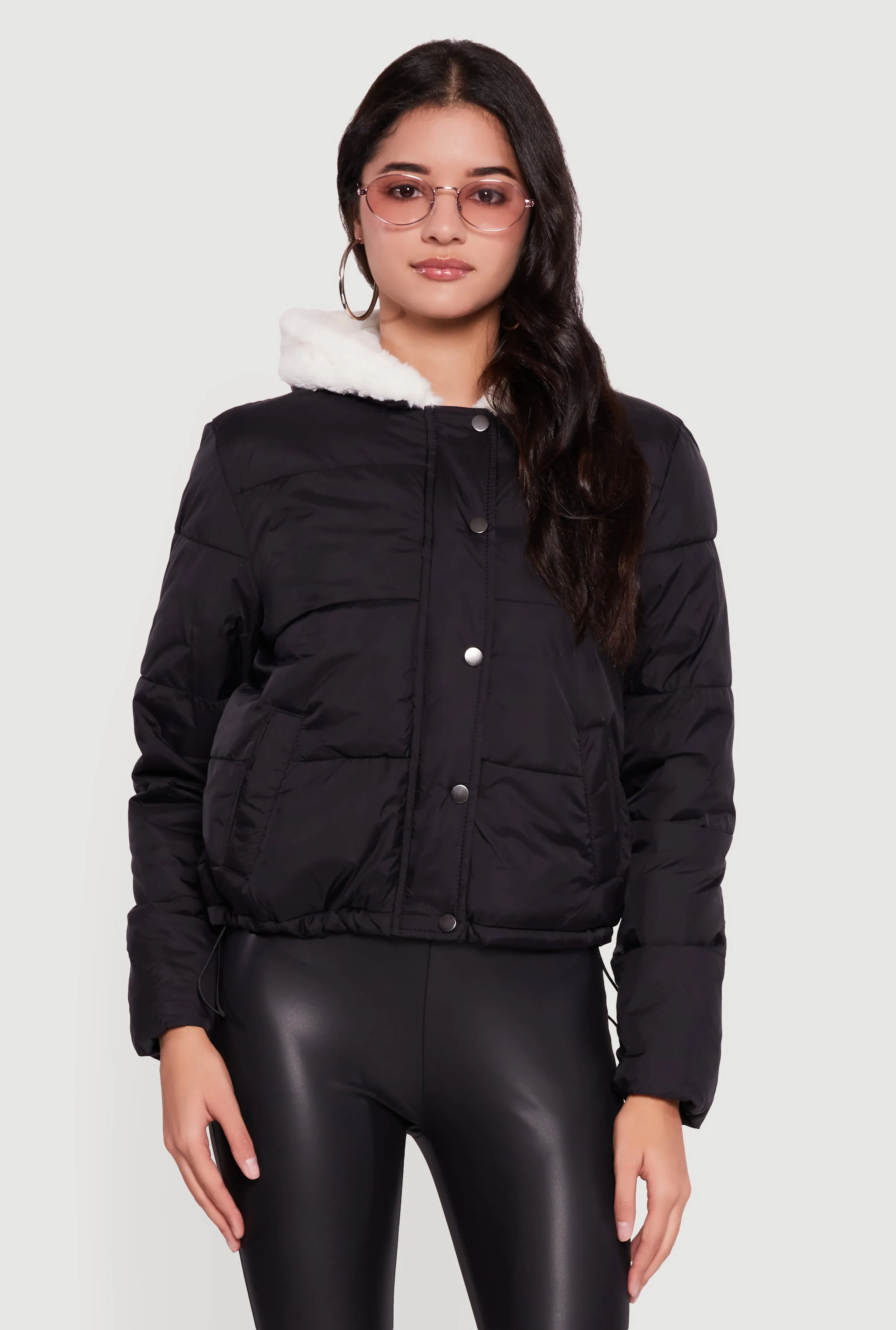 Faux Fur Lined Hooded Puffer Jacket sold by Rainbow product image thumbnail 2