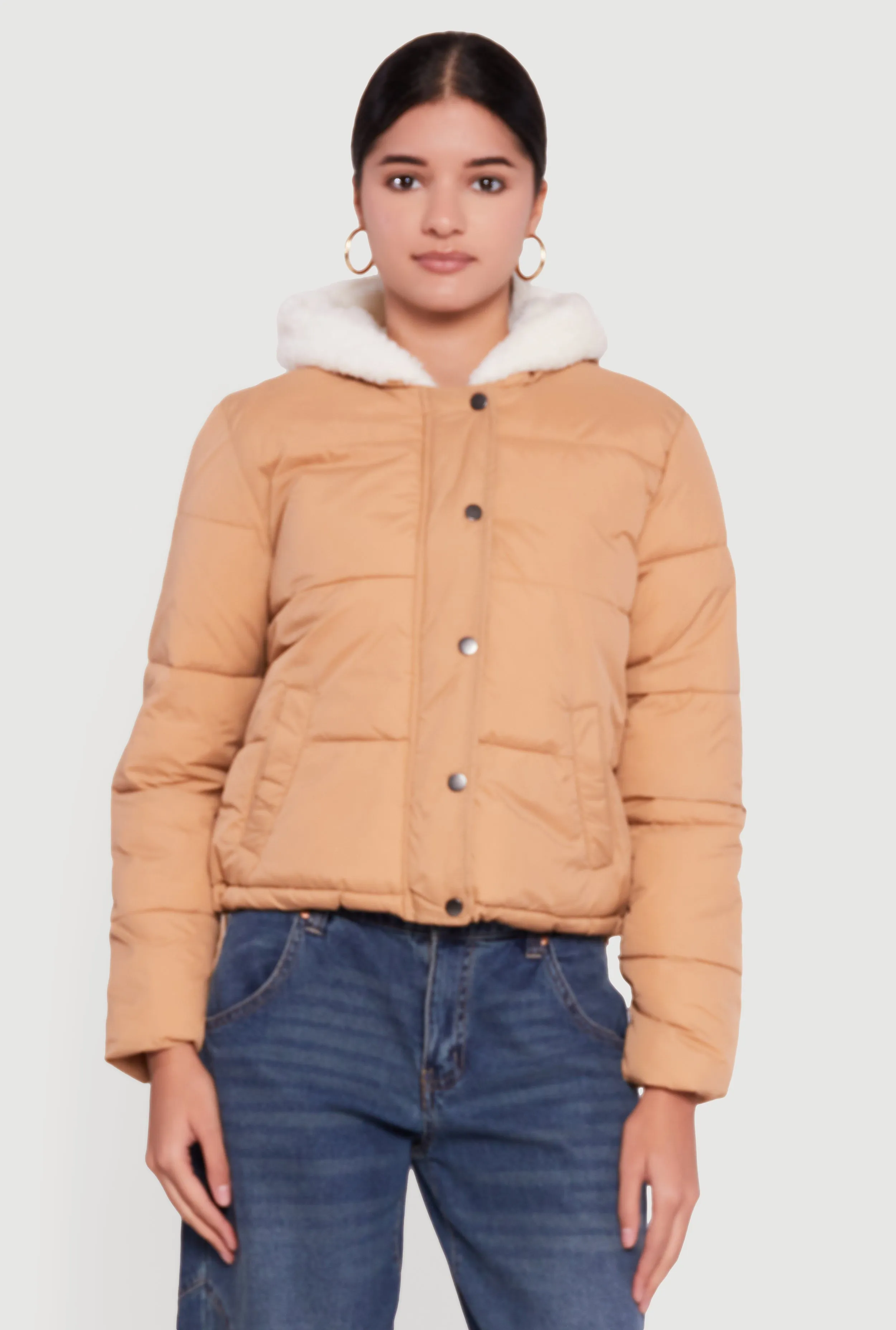 Faux Fur Lined Hooded Puffer Jacket sold by Rainbow product image thumbnail 2