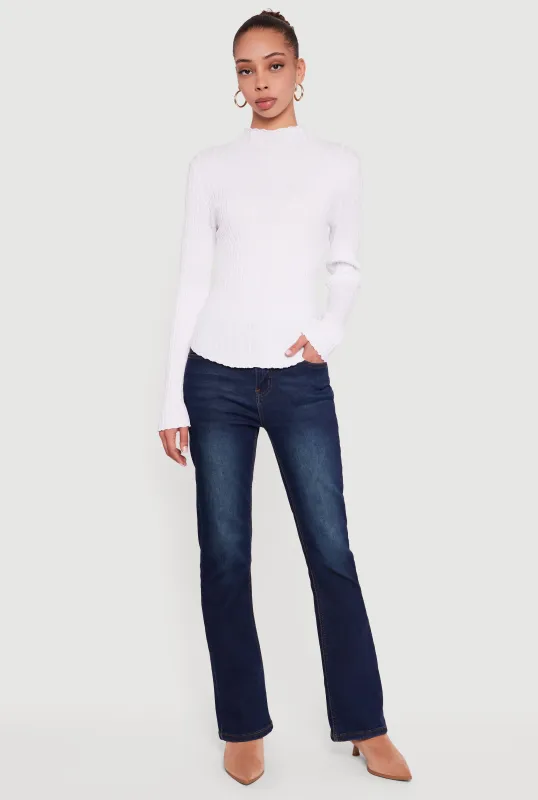 Rib Knit Long Sleeve Mock Neck Sweater sold by Rainbow