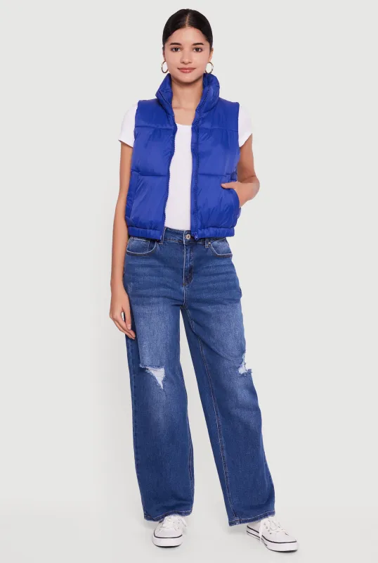 Nylon Mock Neck Puffer Vest sold by Rainbow