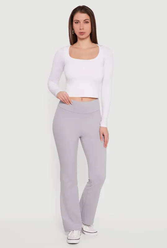 Mid Rise Brushed Knit Bootcut Pants sold by Rainbow