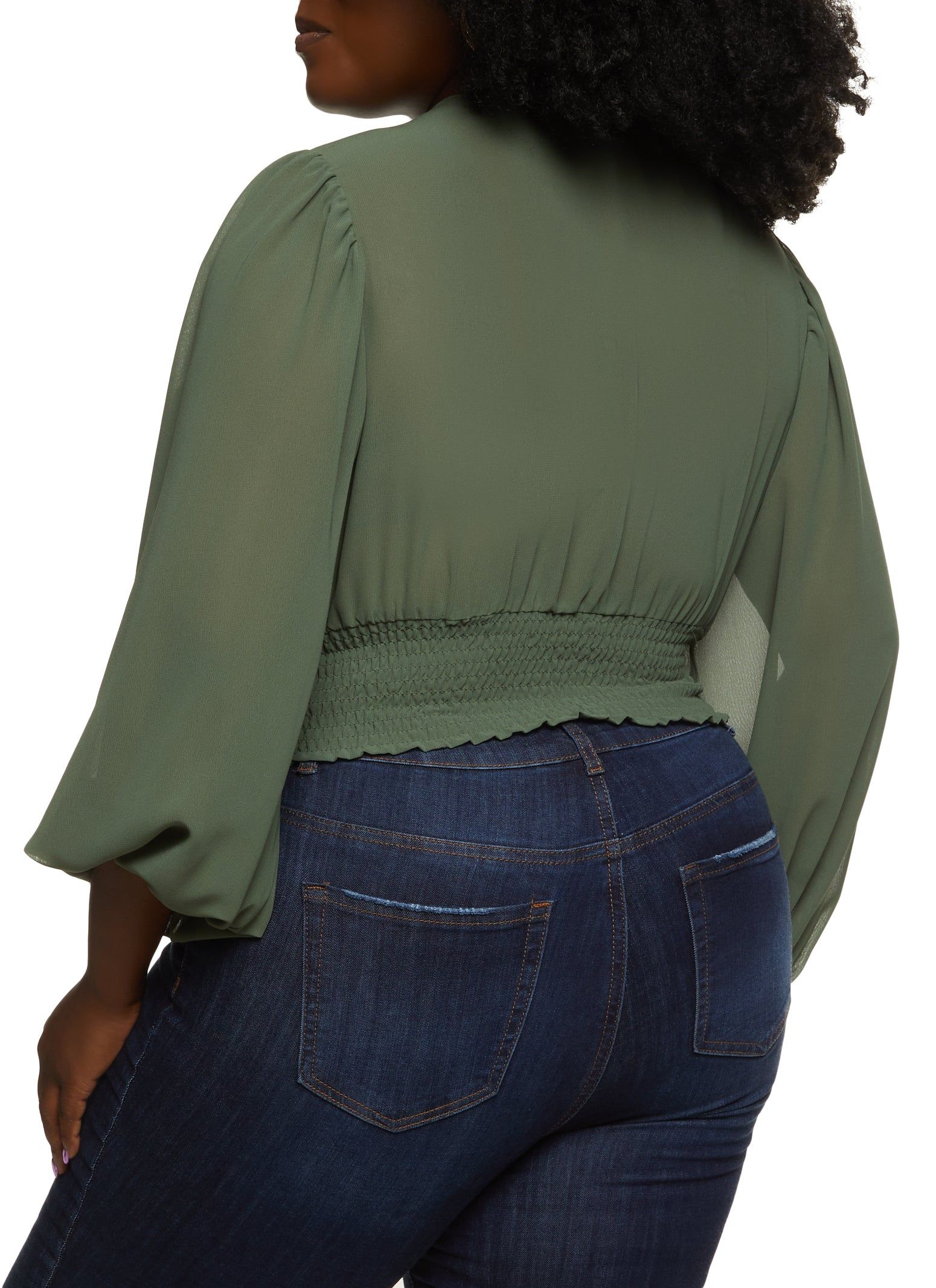 Plus Size Pleated Button Front Blouse sold by Rainbow product image thumbnail 2