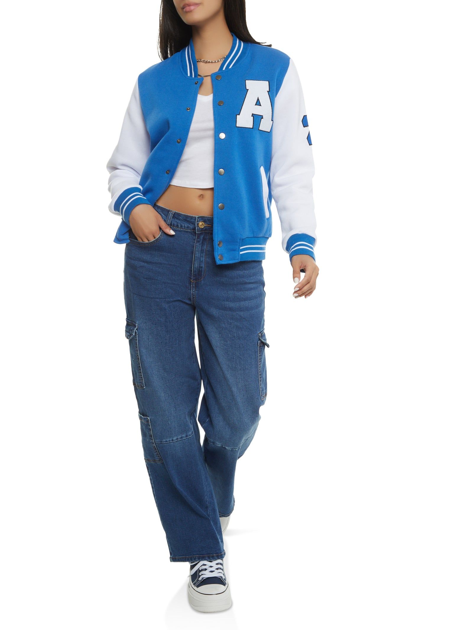 Fleece Graphic Patch Baseball Jacket sold by Rainbow product image thumbnail 2