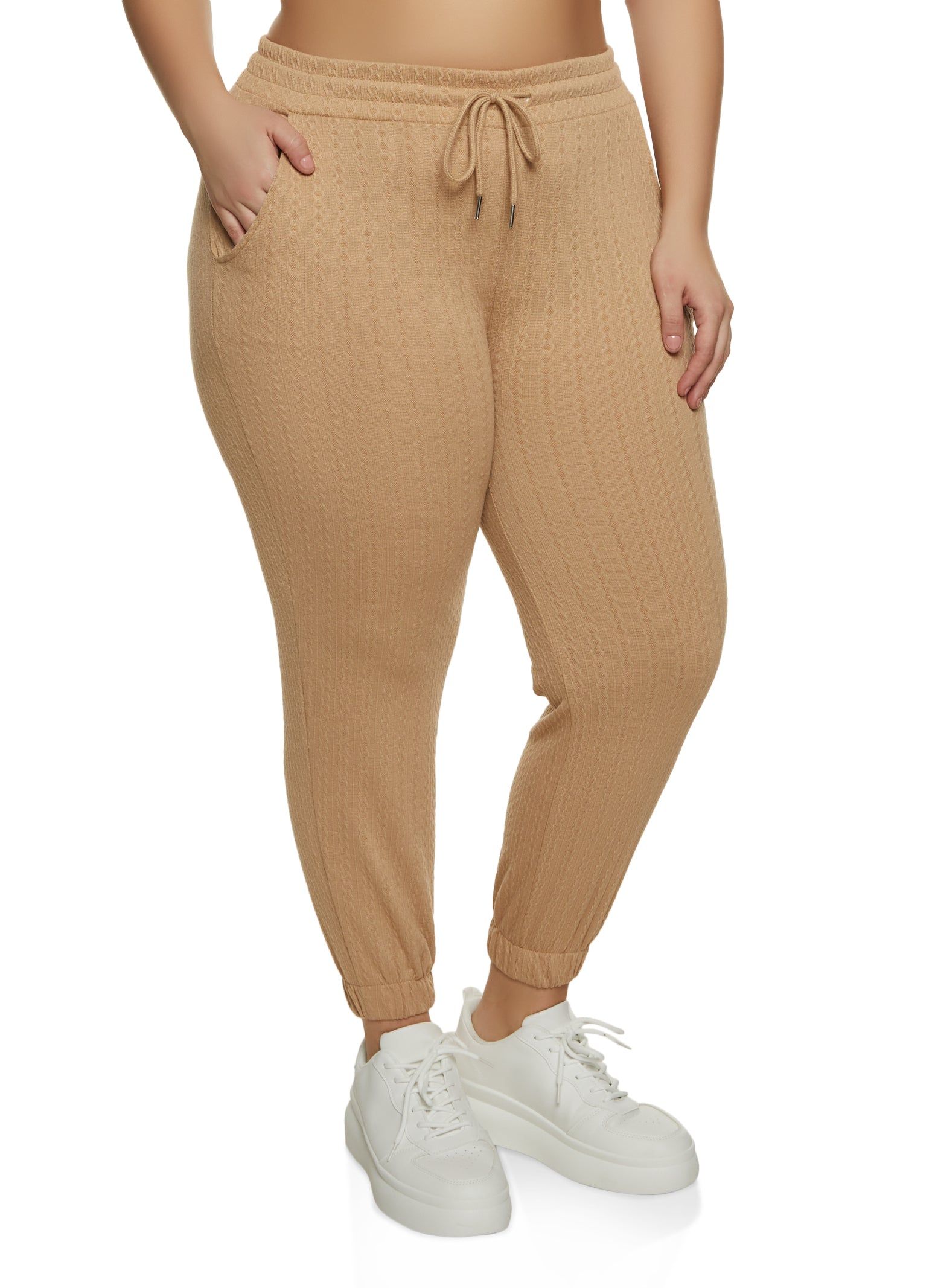 Plus Size Textured Knit Joggers sold by Rainbow
