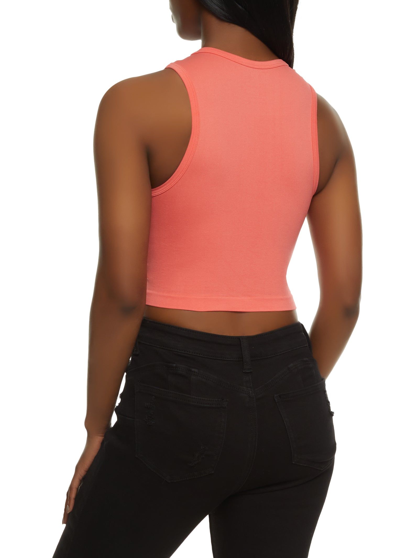 Laser Cut Front Cropped Tank Top sold by Rainbow product image thumbnail 2