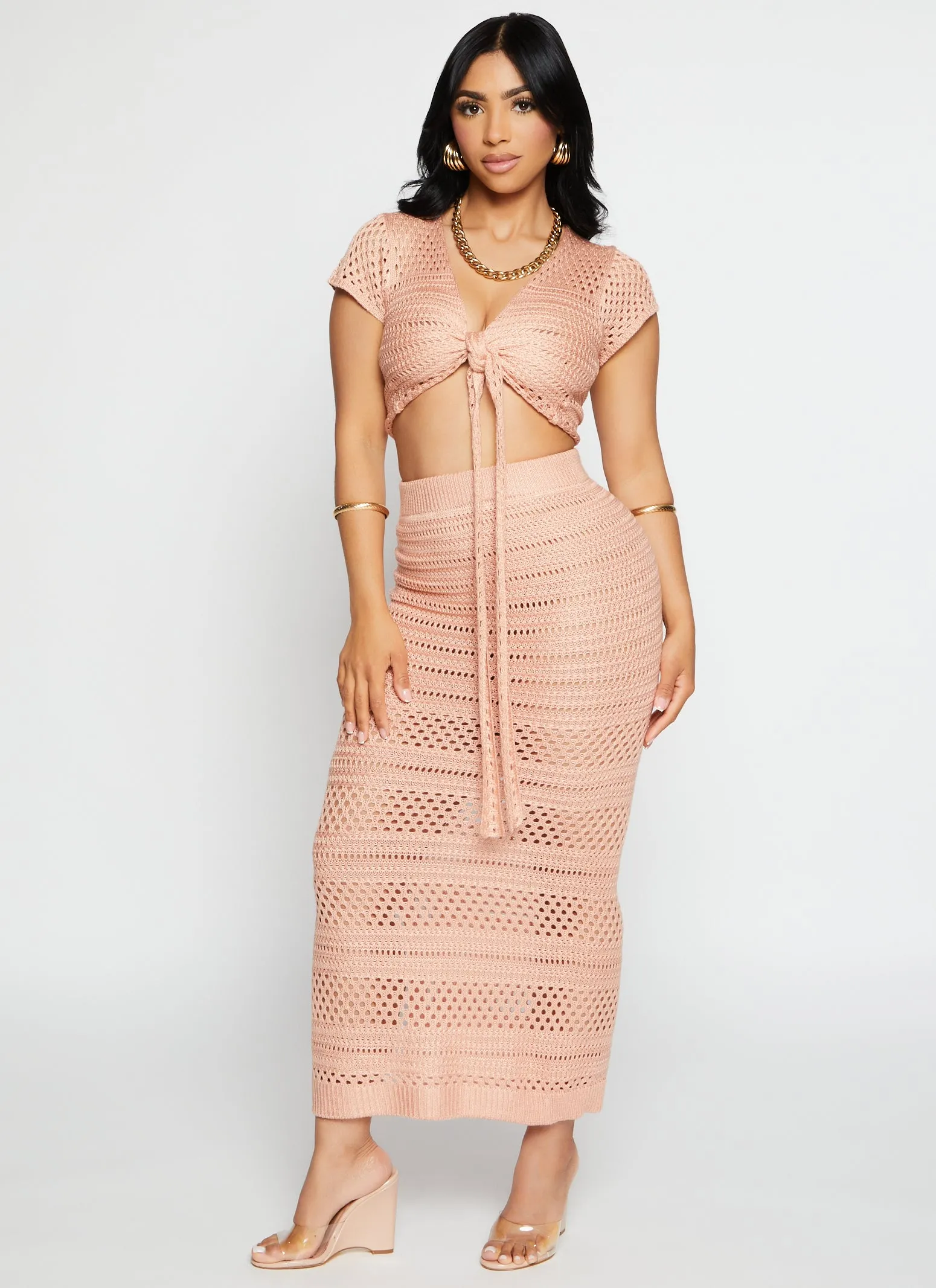 Pointelle Maxi Skirt sold by Rainbow