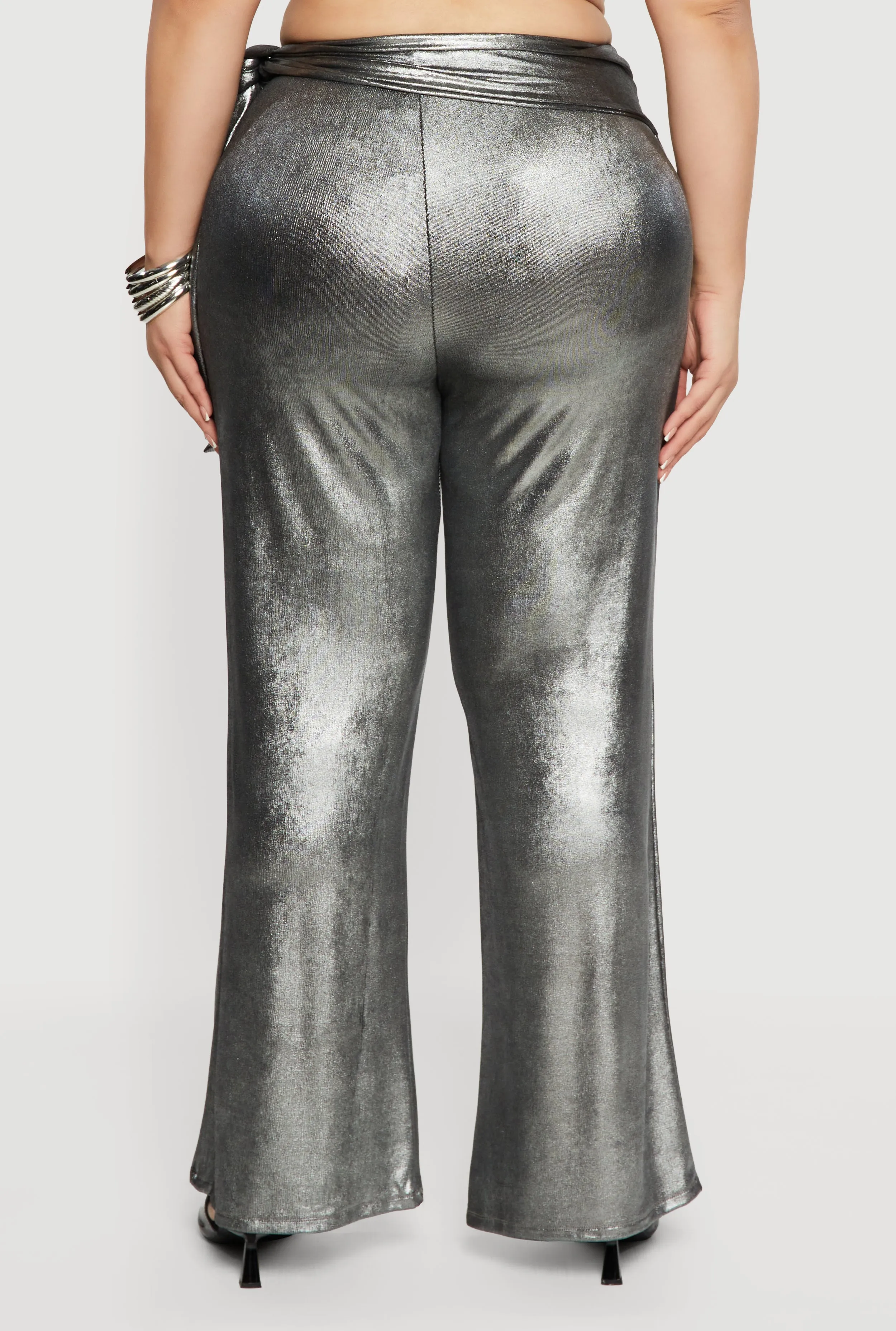 Plus Size Side Tie High Waisted Pull On Pants sold by Rainbow product image thumbnail 5