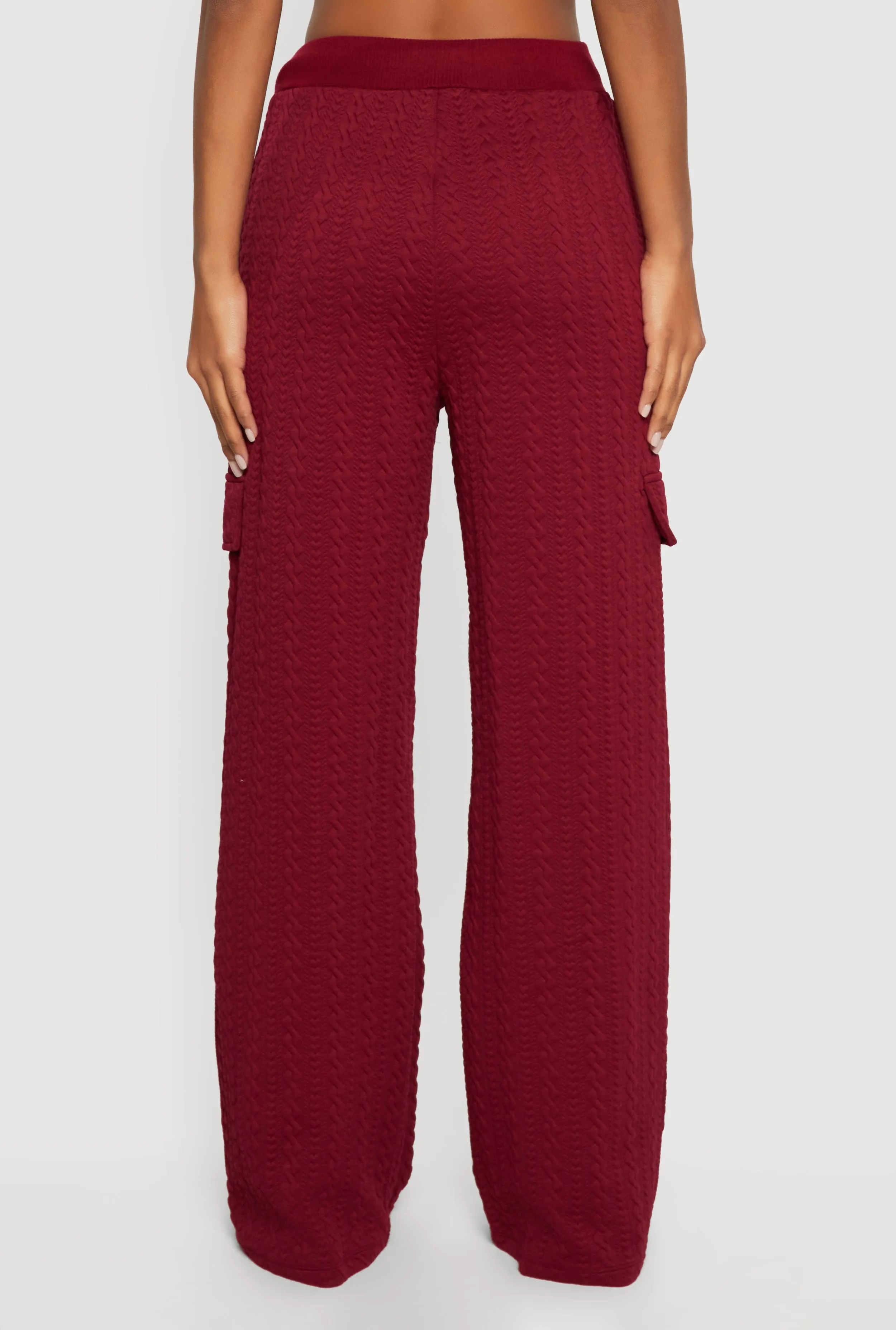 High Waisted Wide Leg Textured Knit Pants sold by Rainbow product image thumbnail 5