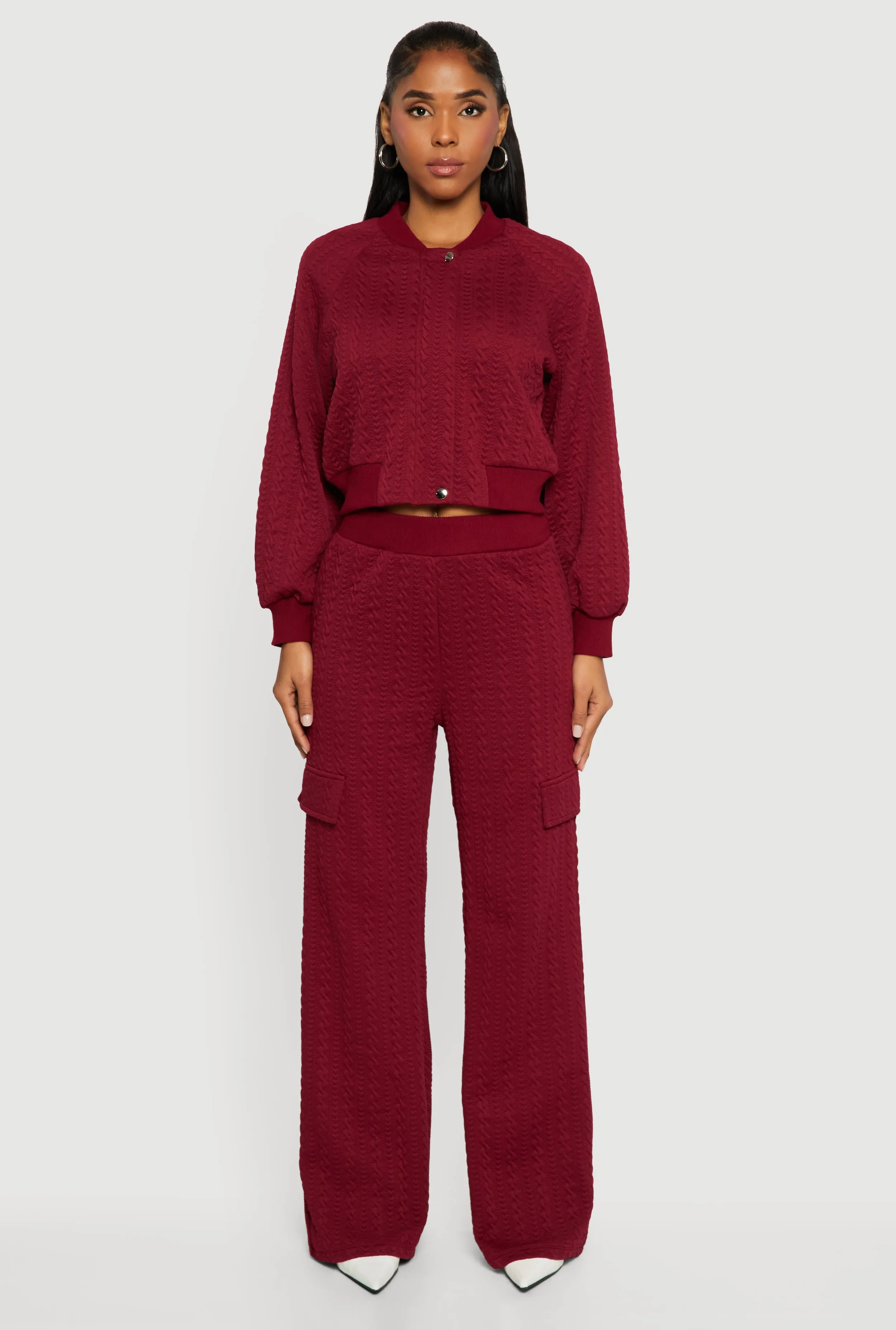 High Waisted Wide Leg Textured Knit Pants sold by Rainbow product image thumbnail 2