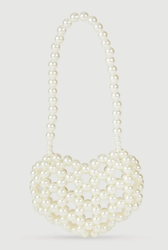 Mini Faux Pearl Heart Handbag sold by Rainbow