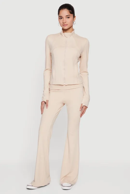 Fold Over Waisted Flare Leg Pants sold by Rainbow