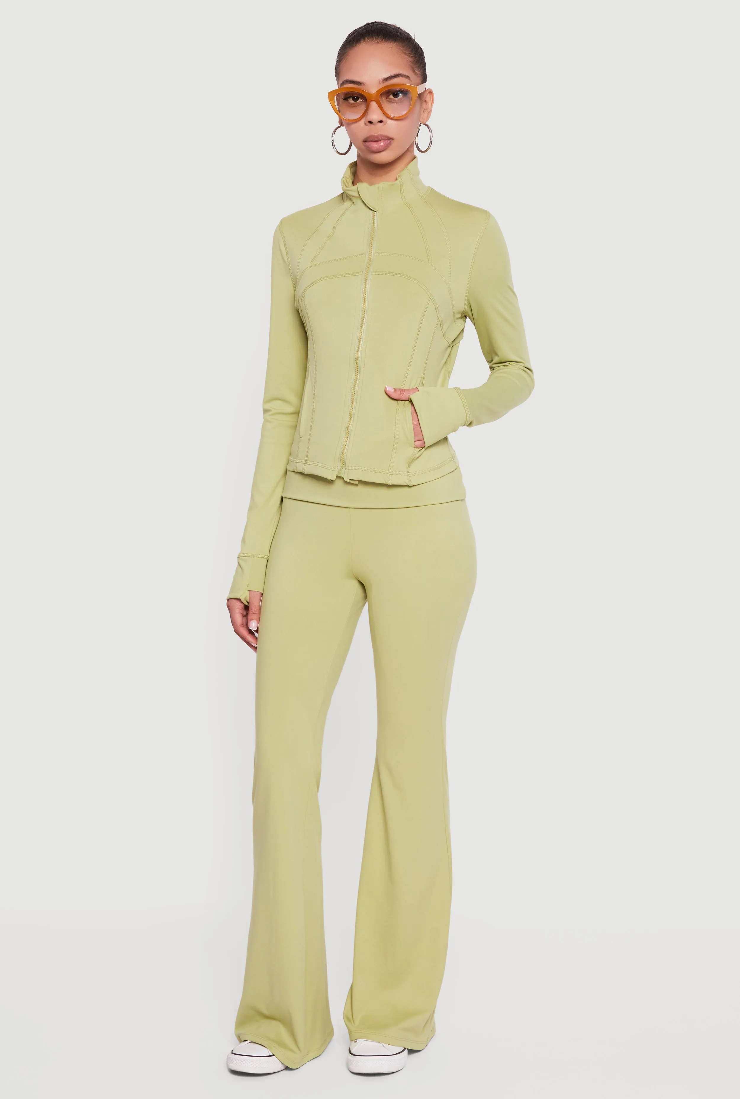 Fold Over Waisted Flare Leg Pants sold by Rainbow product image thumbnail 4