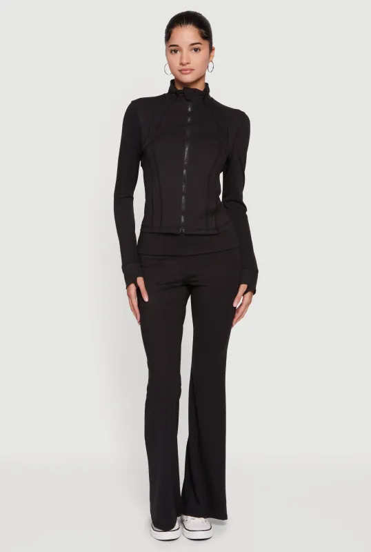 Fold Over Waisted Flare Leg Pants sold by Rainbow