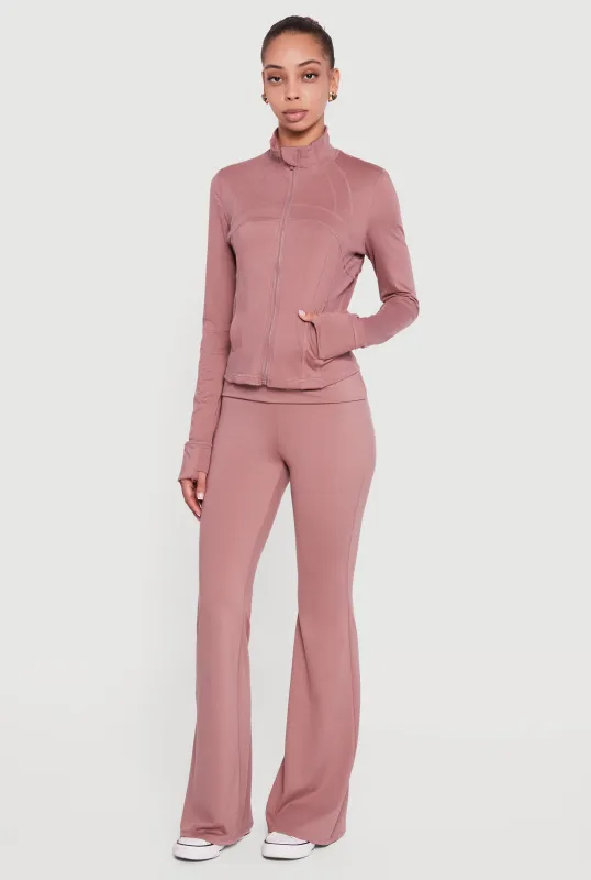 Fold Over Waisted Flare Leg Pants sold by Rainbow