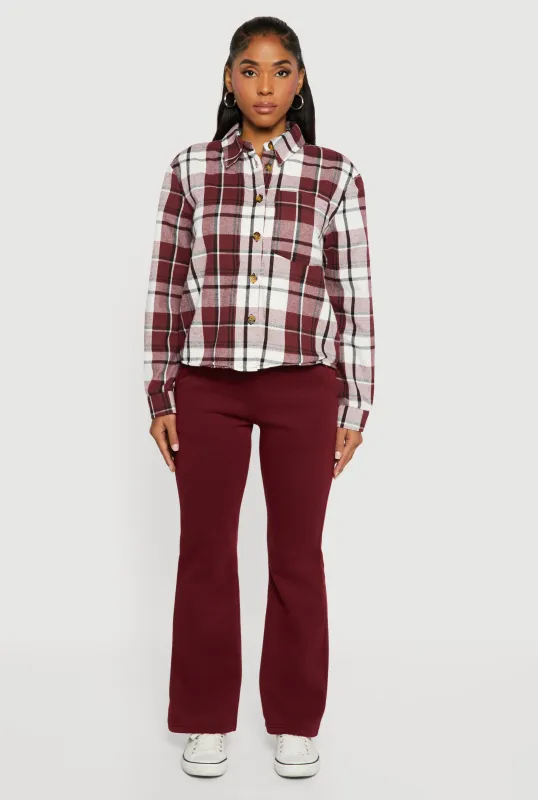 Sherpa Lined Plaid Button Front Shirt sold by Rainbow